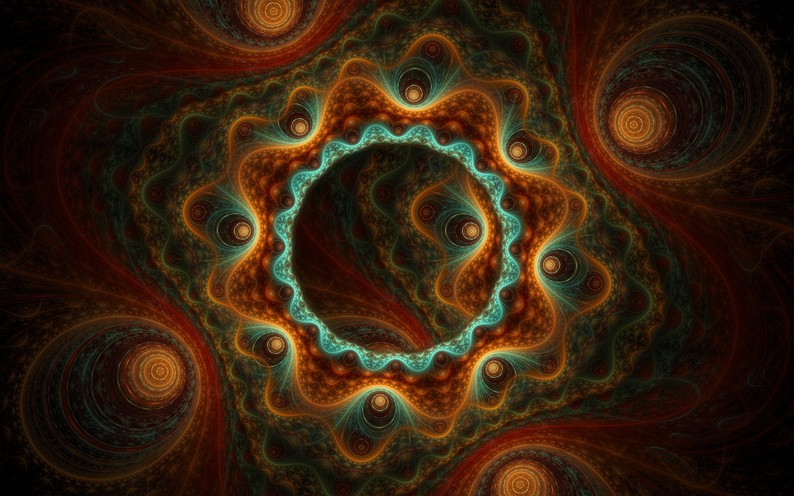 Abstract fractal art with intricate patterns HD Wallpaper