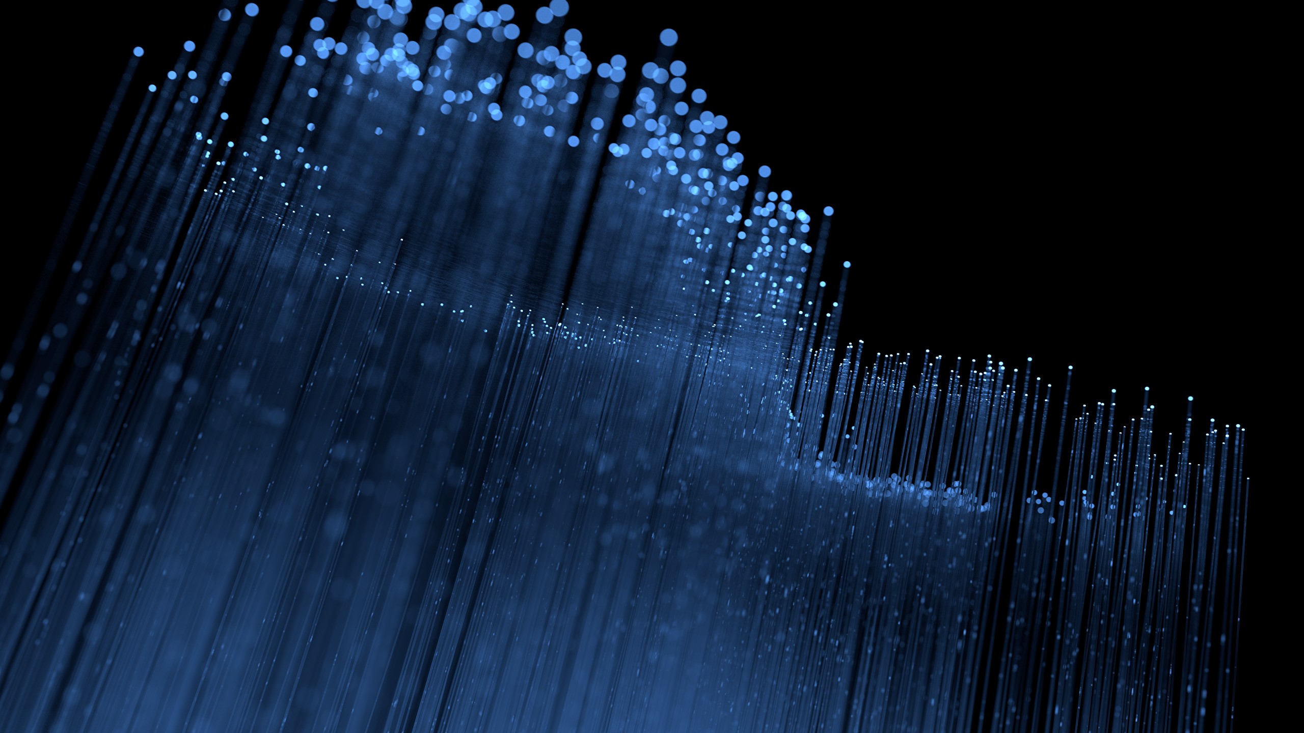 Blue fiber optics on a dark background HD Wallpaper