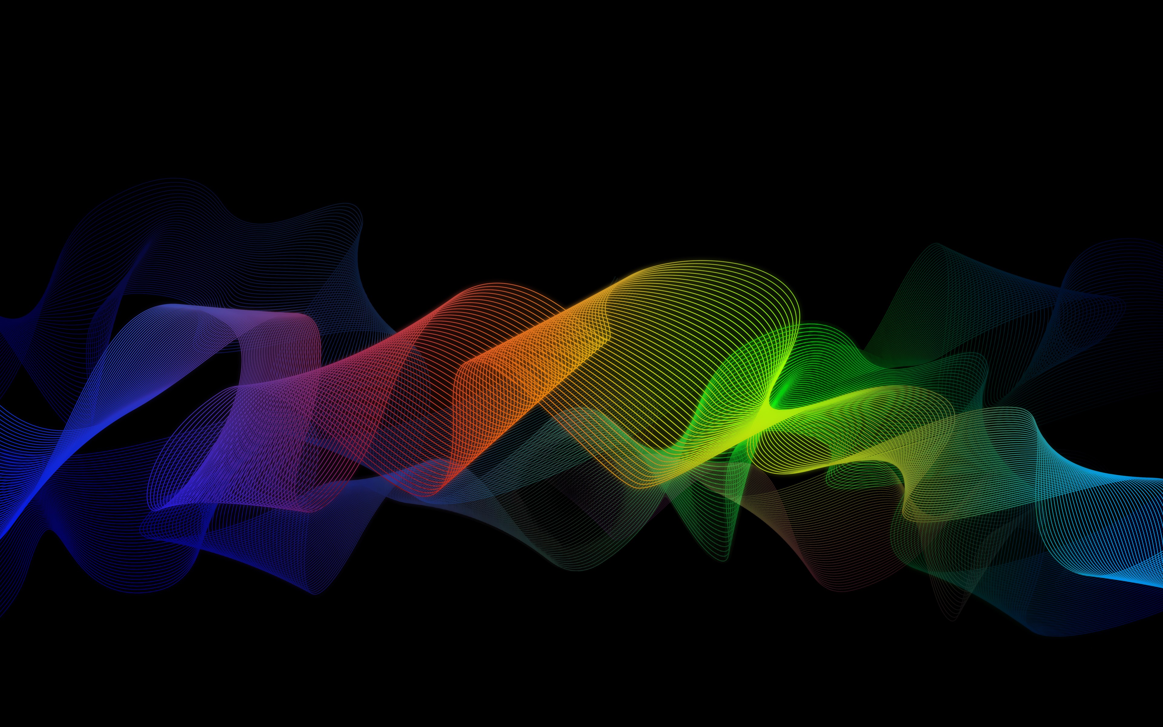 4K colorful abstract wavy shapes HD Wallpaper