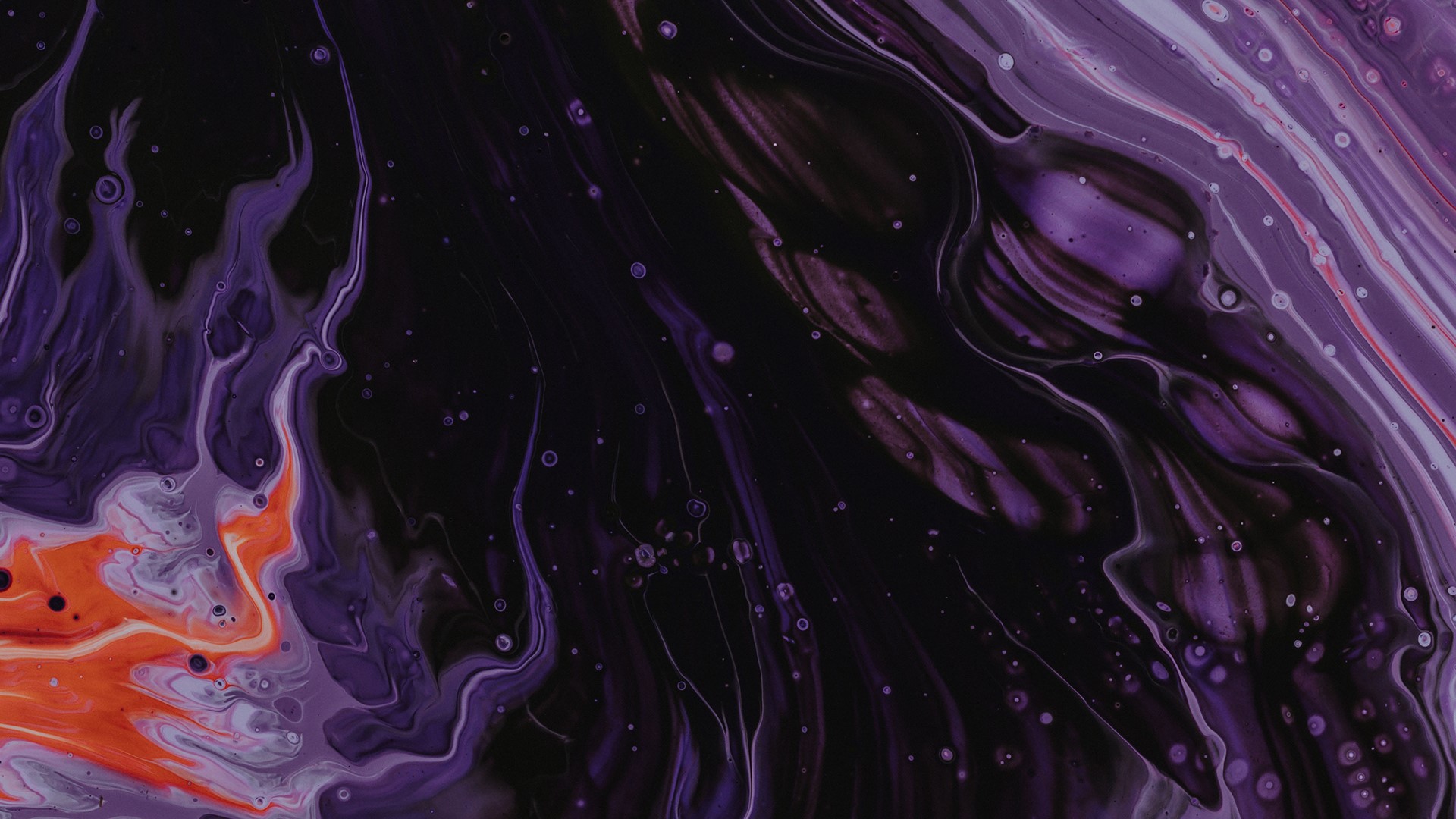 Abstract purple and orange fluid art HD Wallpaper