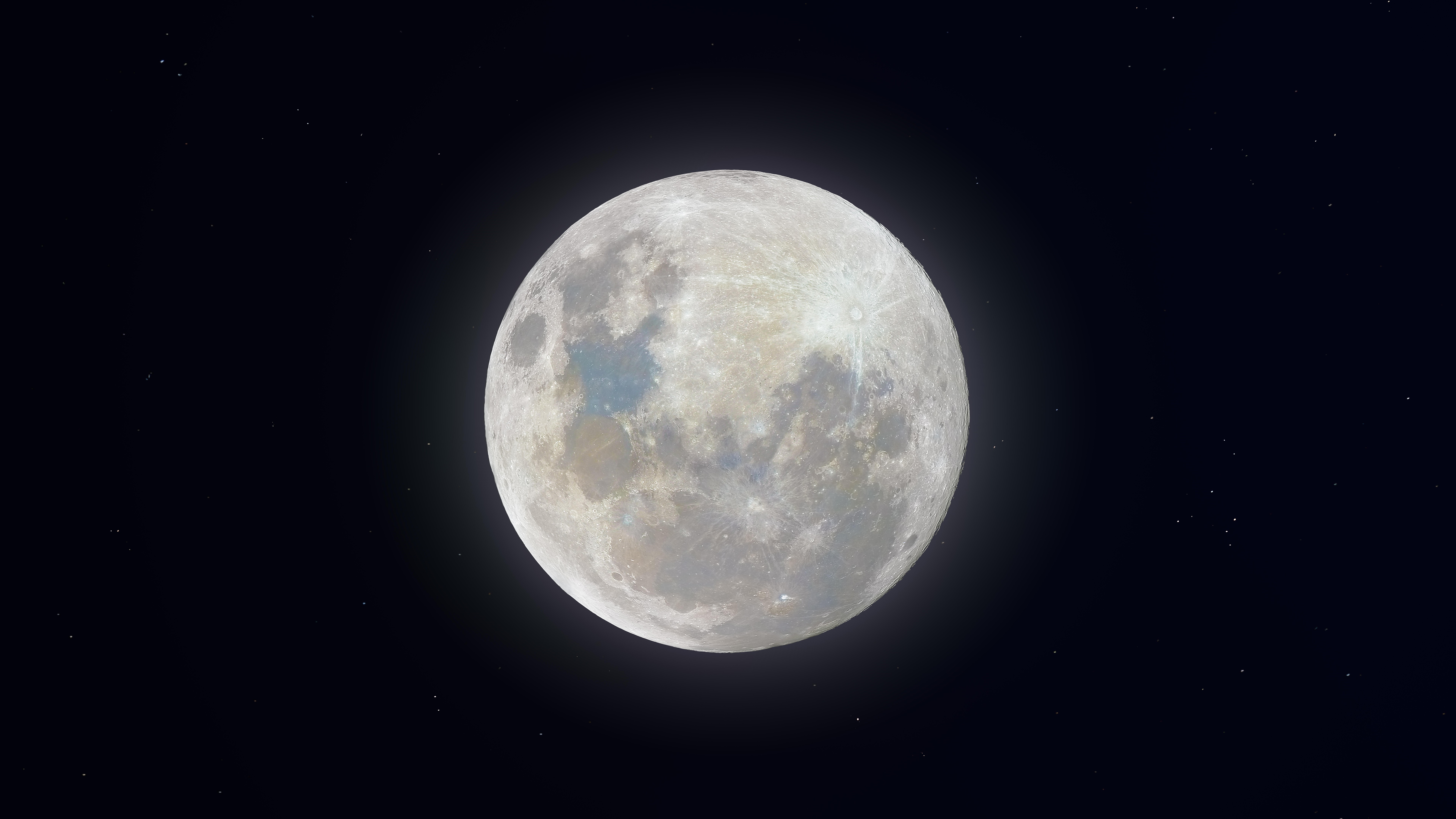 4K Moon in Space with Stars HD Wallpaper