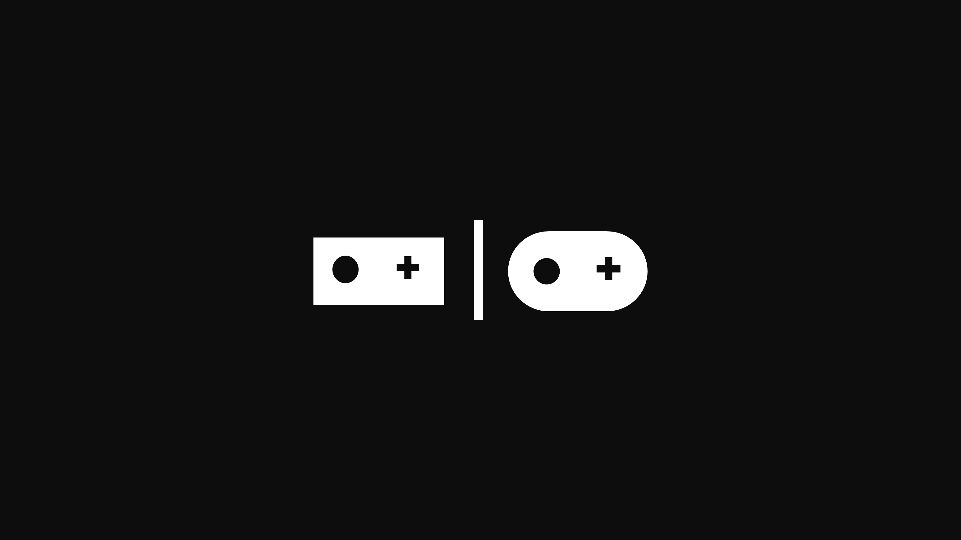 Minimalist white icons on black background HD Wallpaper