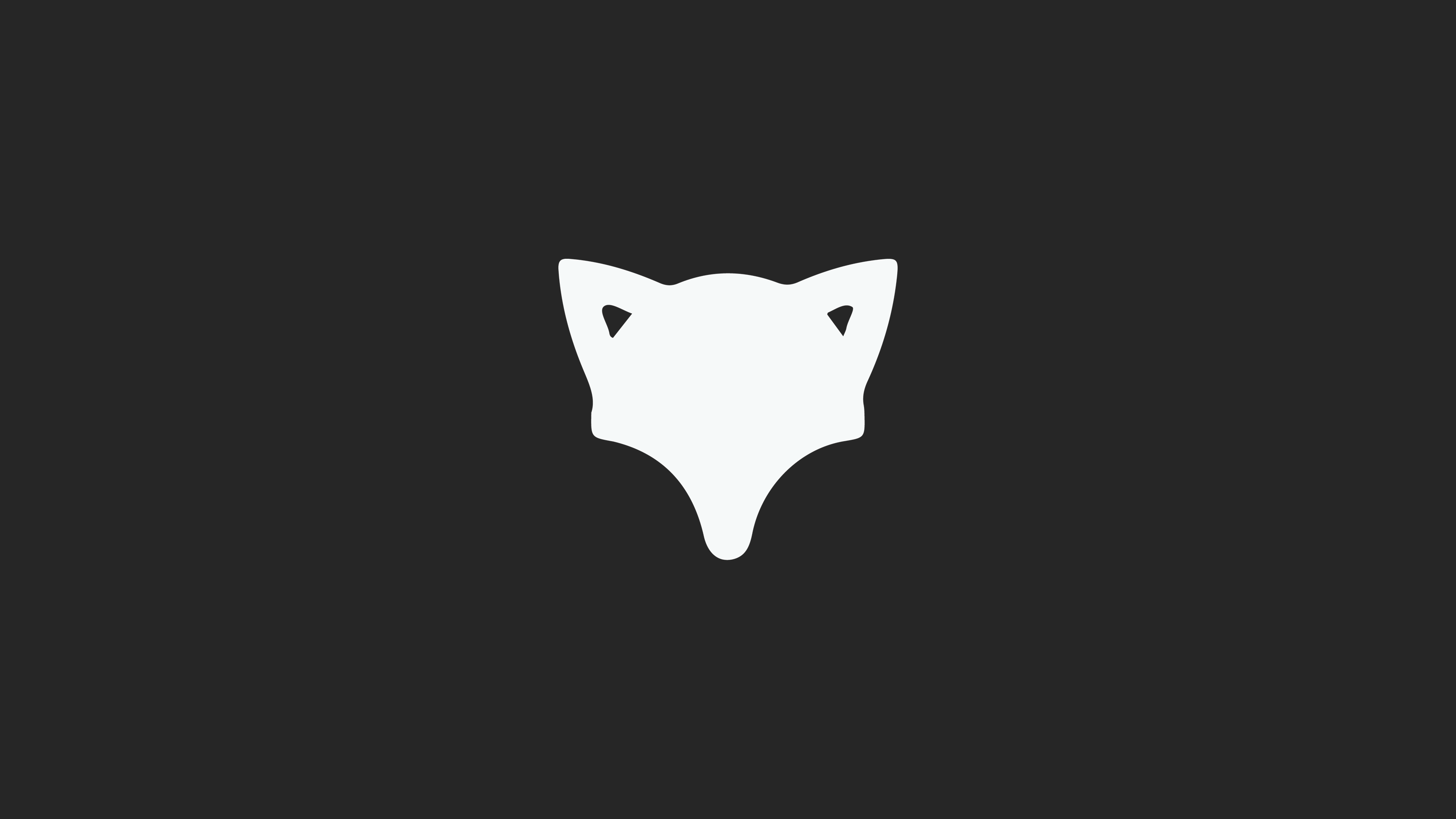 White fox logo on dark background HD Wallpaper