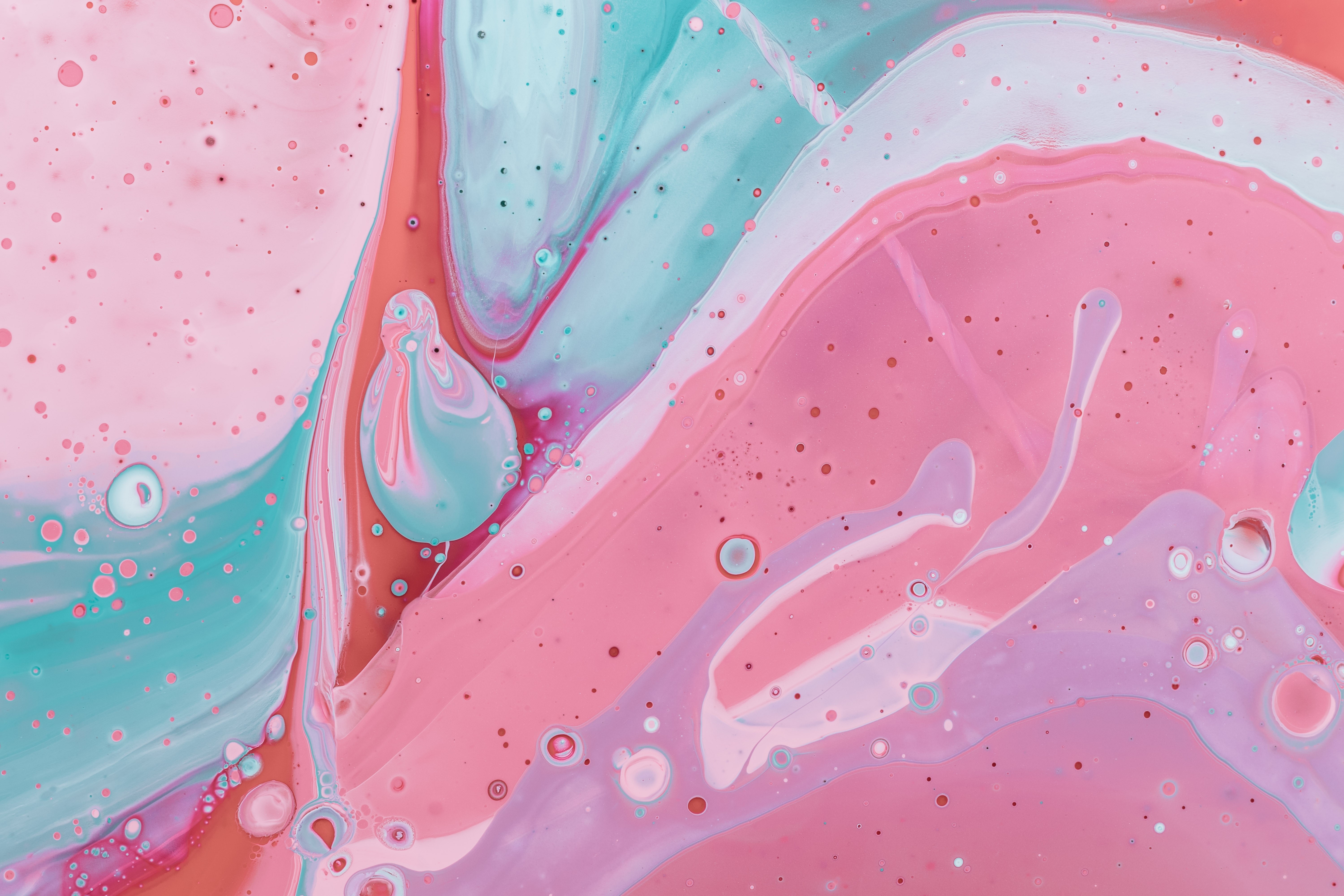 Abstract pink, blue, and purple paint splatter HD Wallpaper
