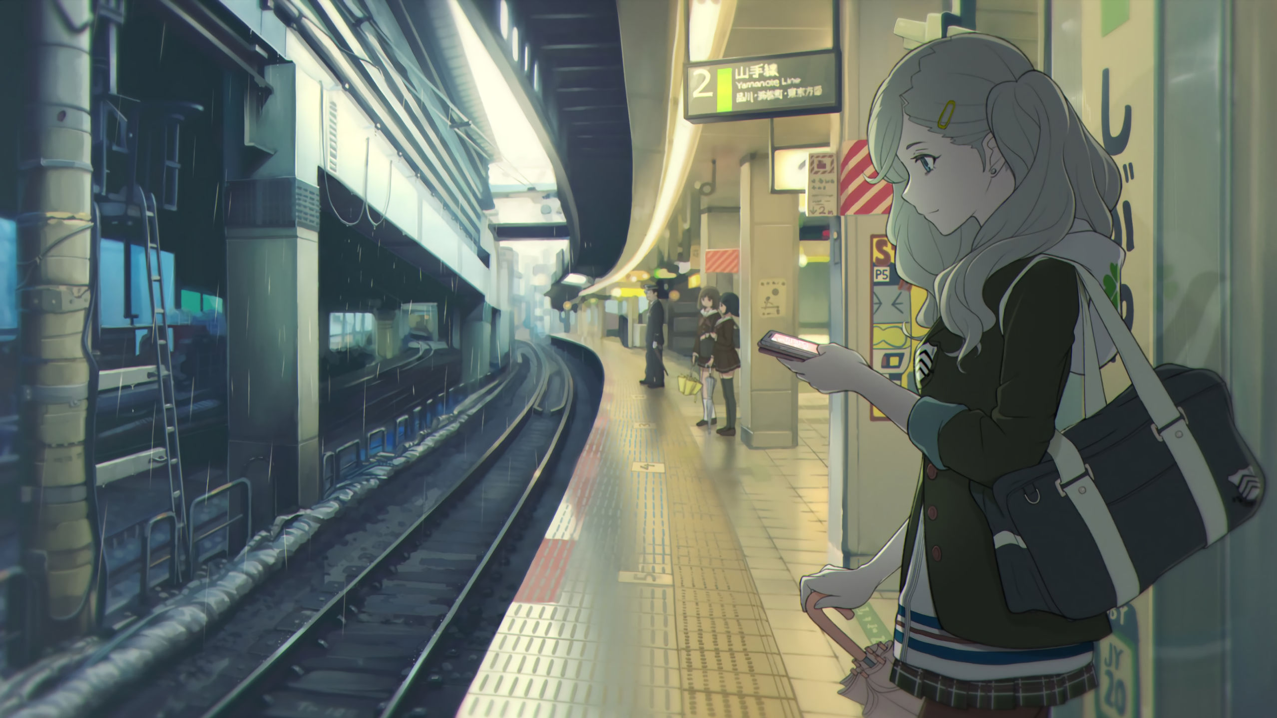 Ann Takamaki from Persona 5 at a train station HD Wallpaper