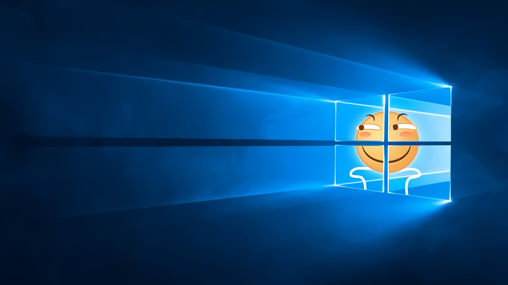 Windows 10 wallpaper with a funny emoji HD Wallpaper