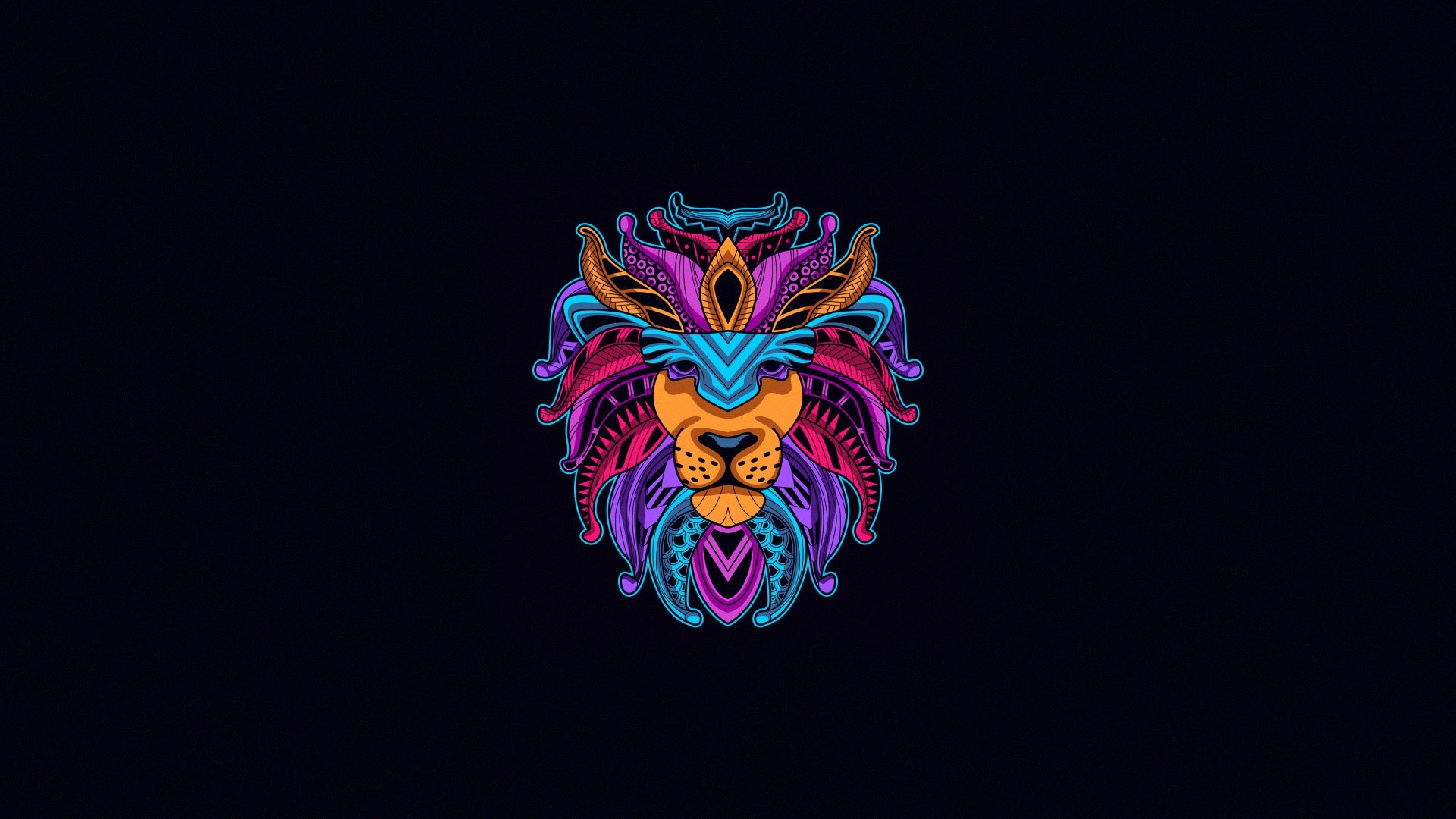 Colorful abstract lion head artwork HD Wallpaper