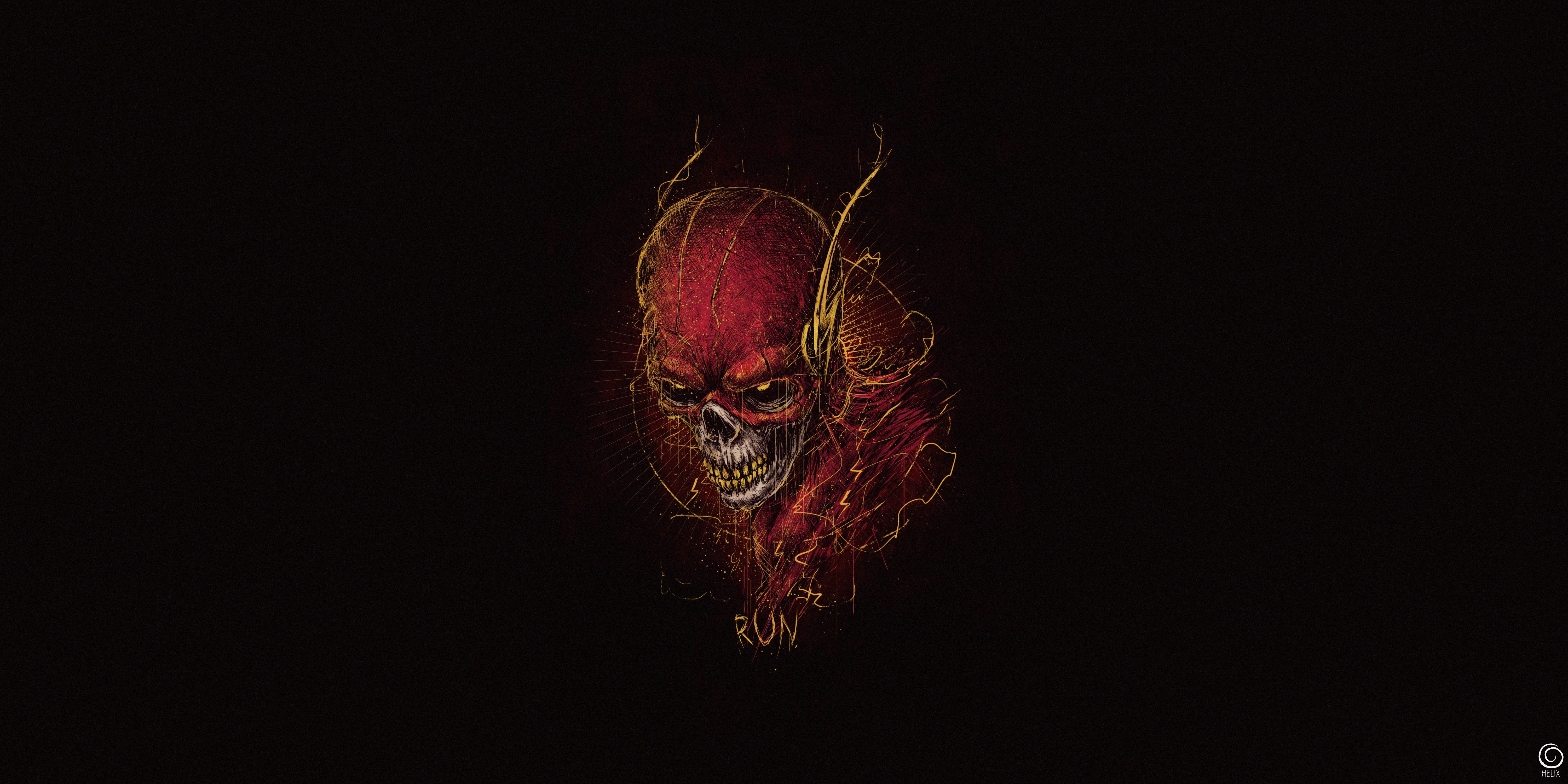 The Flash Skull Artwork HD Wallpaper