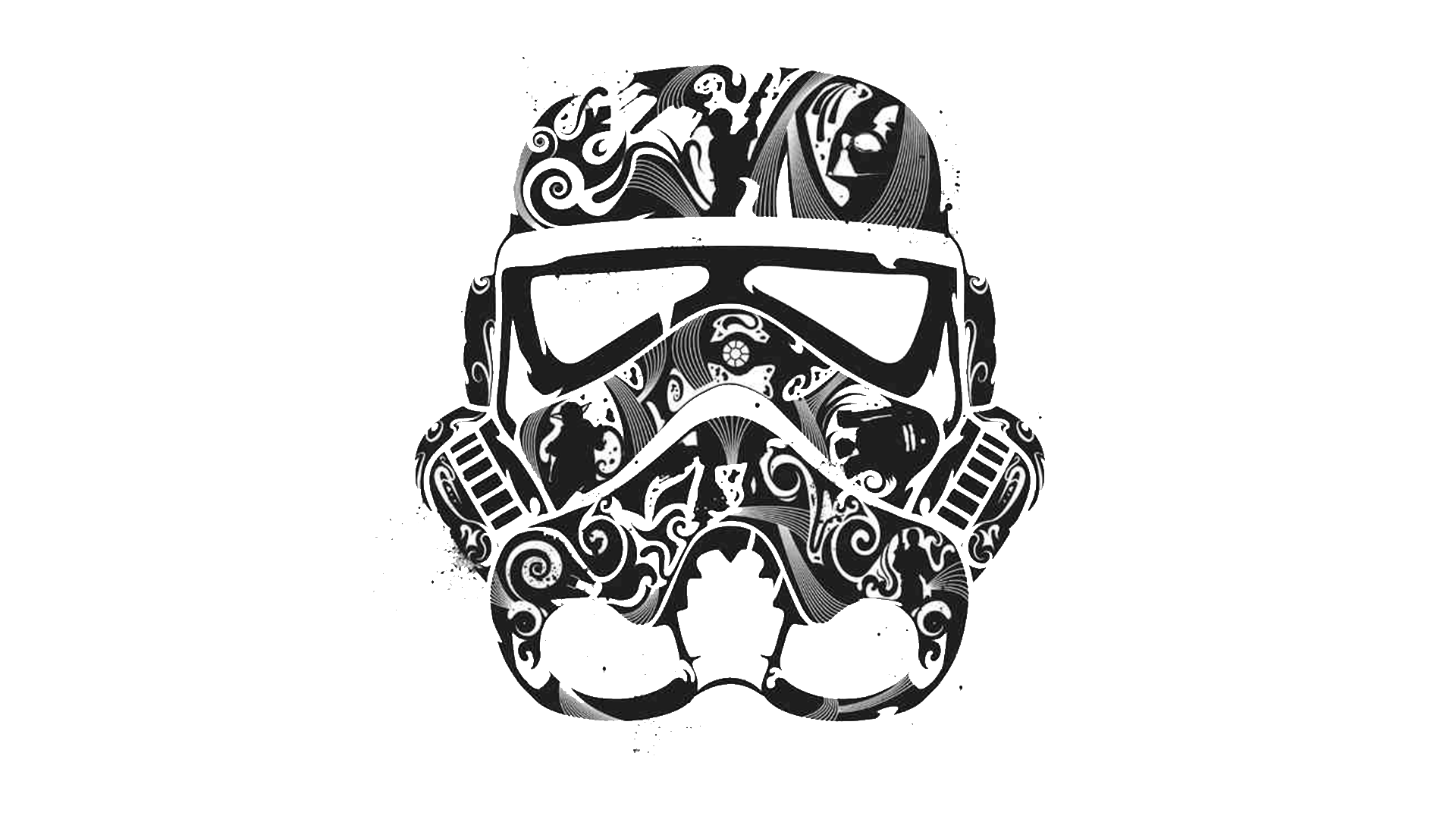 Stormtrooper helmet with tribal patterns HD Wallpaper