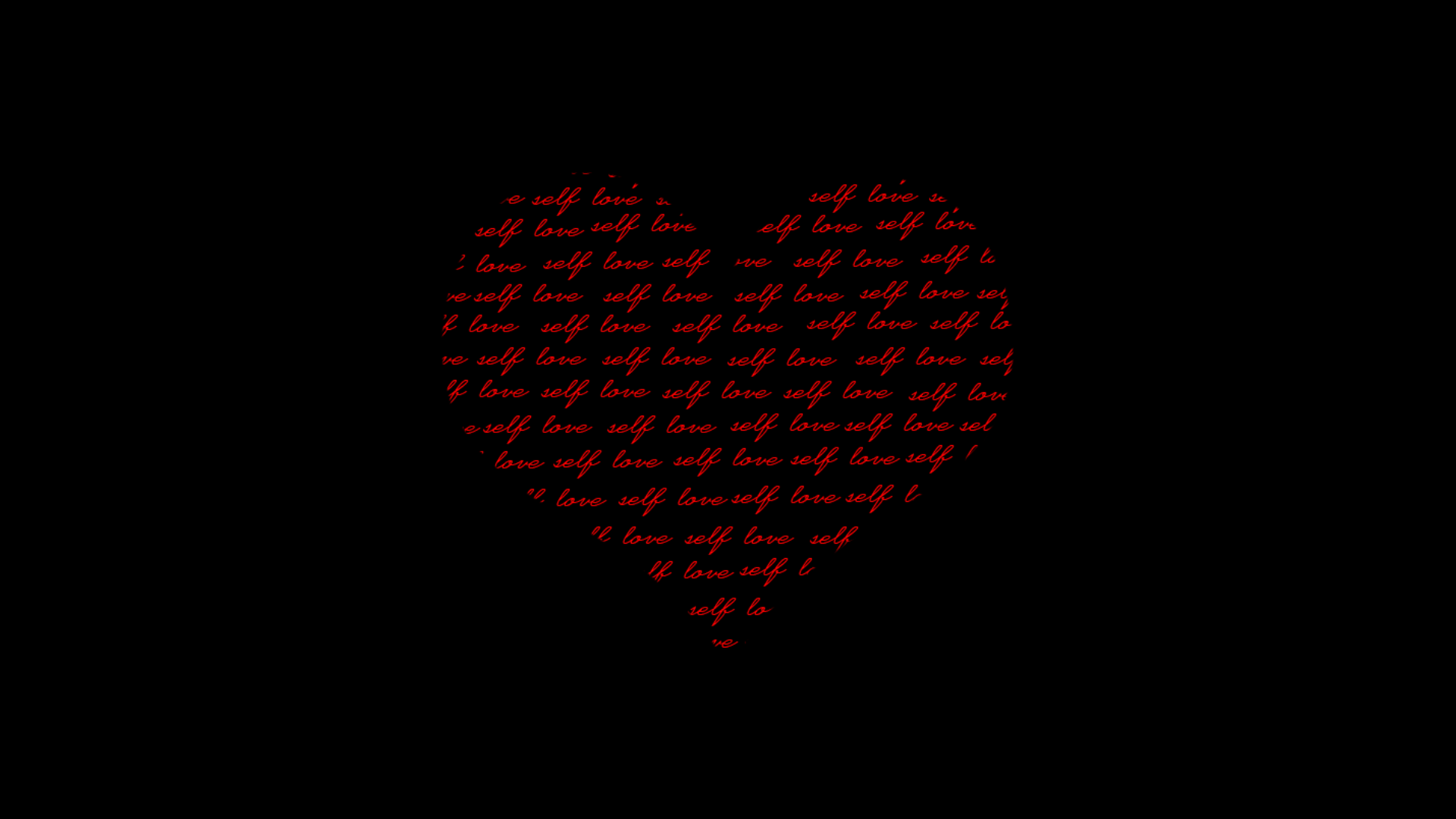 Heart shape made of self love text HD Wallpaper