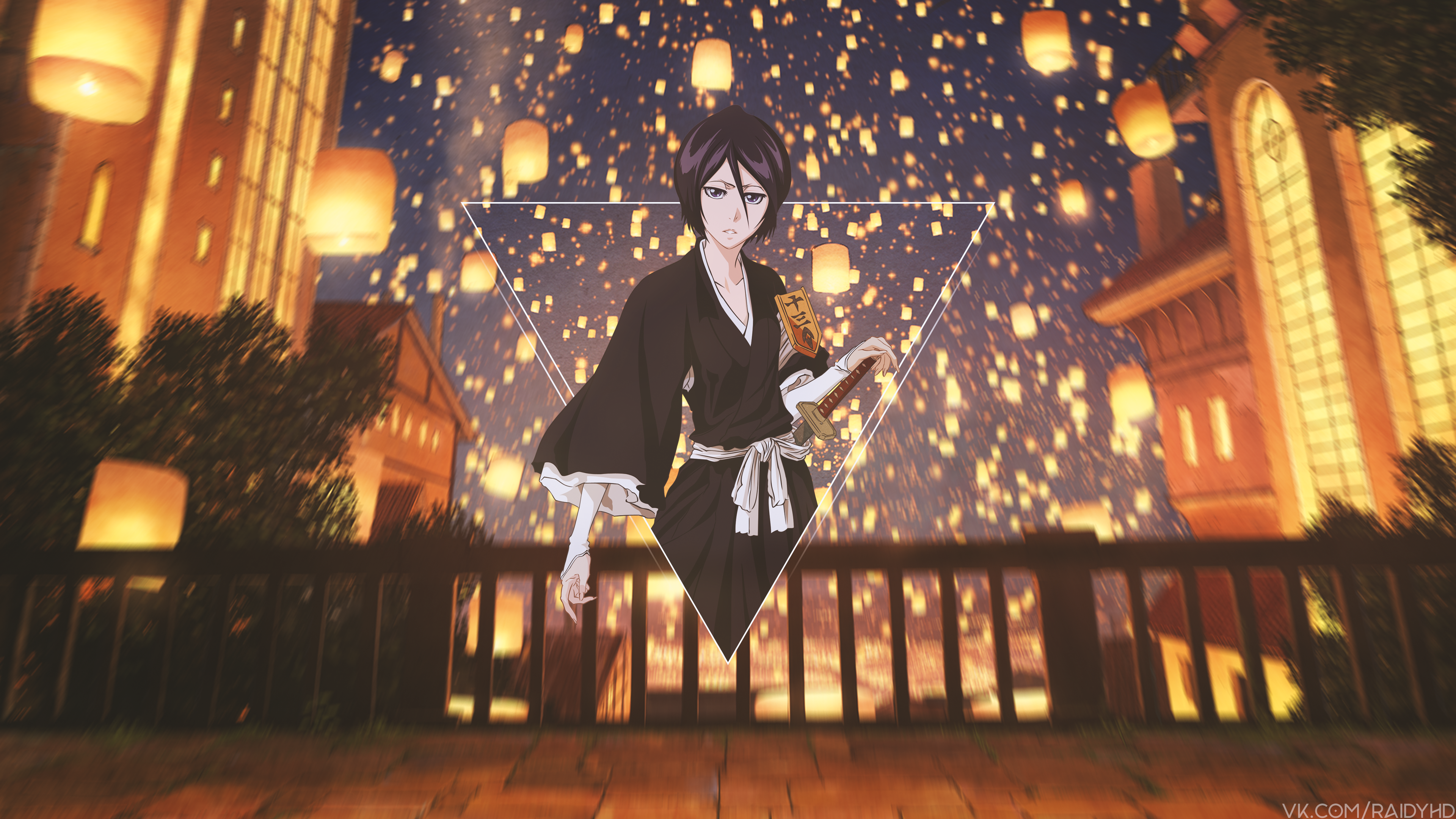 Kuchiki Rukia from Bleach with lanterns HD Wallpaper