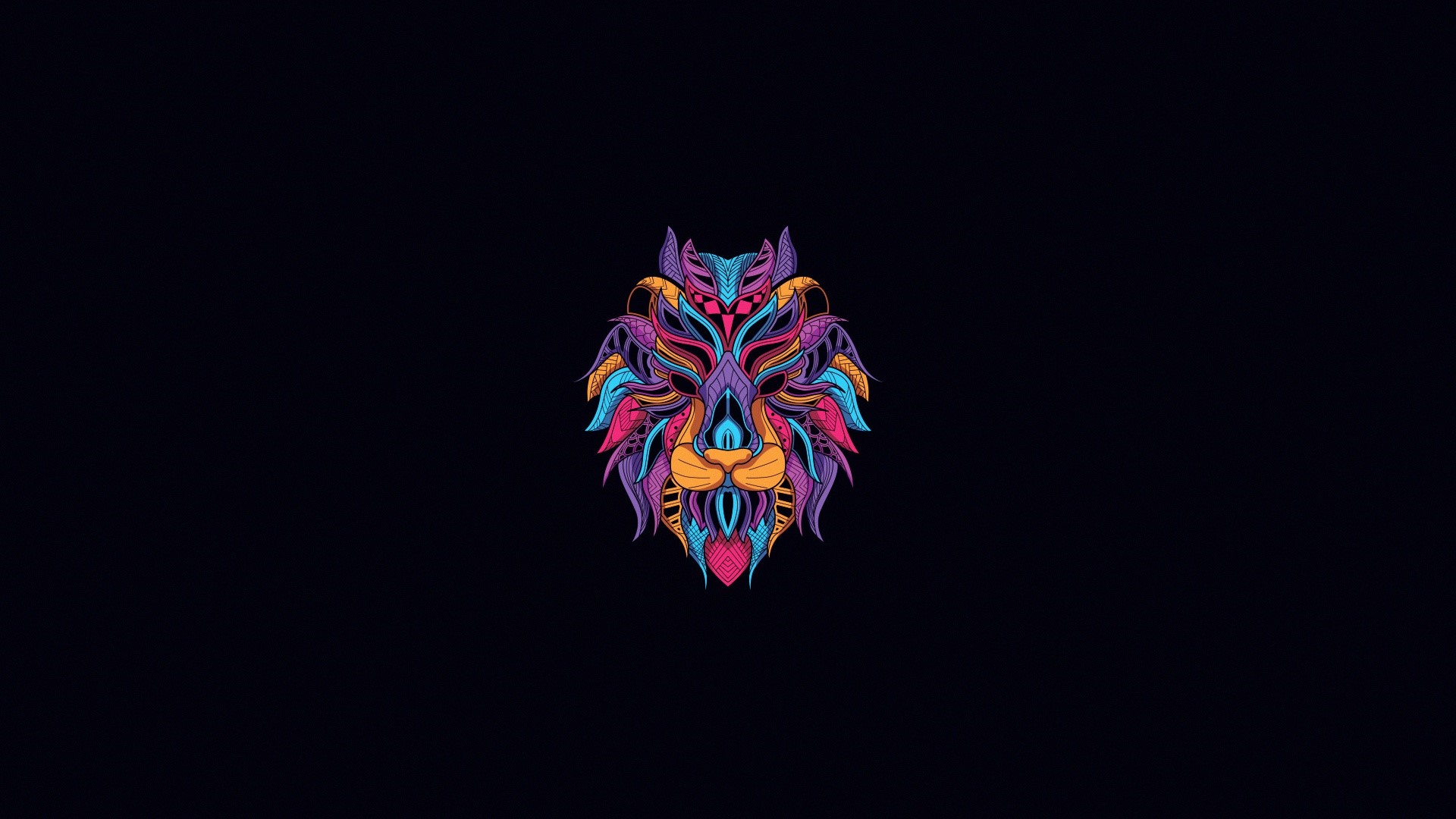 Colorful abstract lion face artwork HD Wallpaper