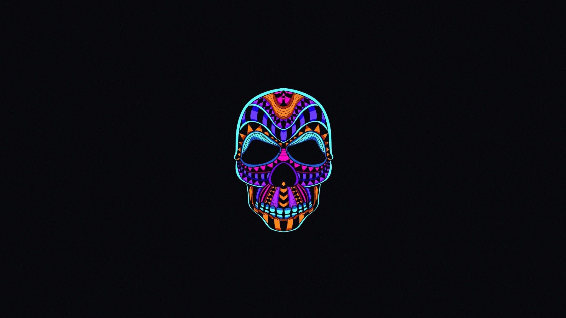 Colorful Sugar Skull Artwork HD Wallpaper