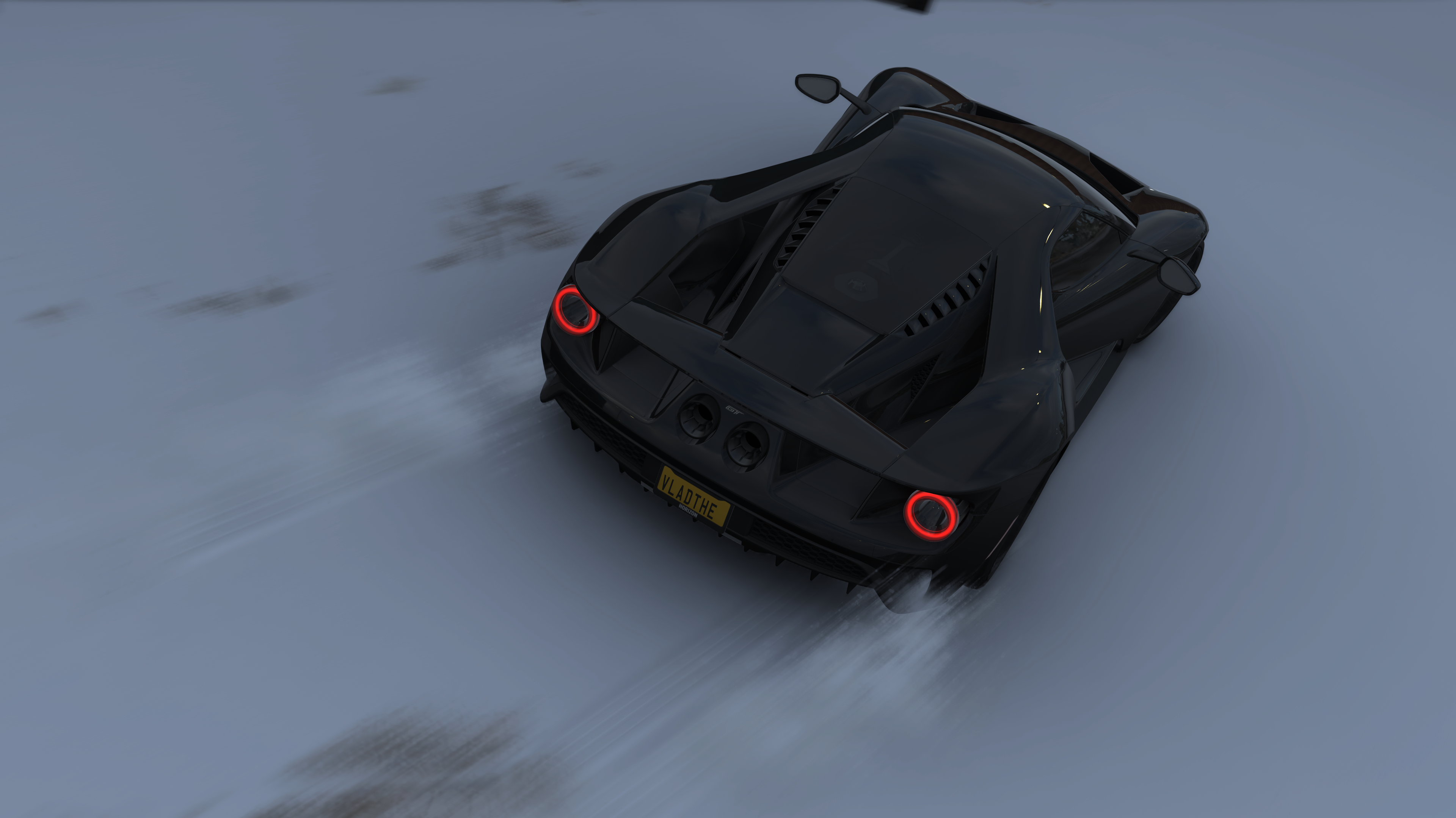 Black Ford GT Mk II drifting in snow, Forza Horizon 4 HD Wallpaper