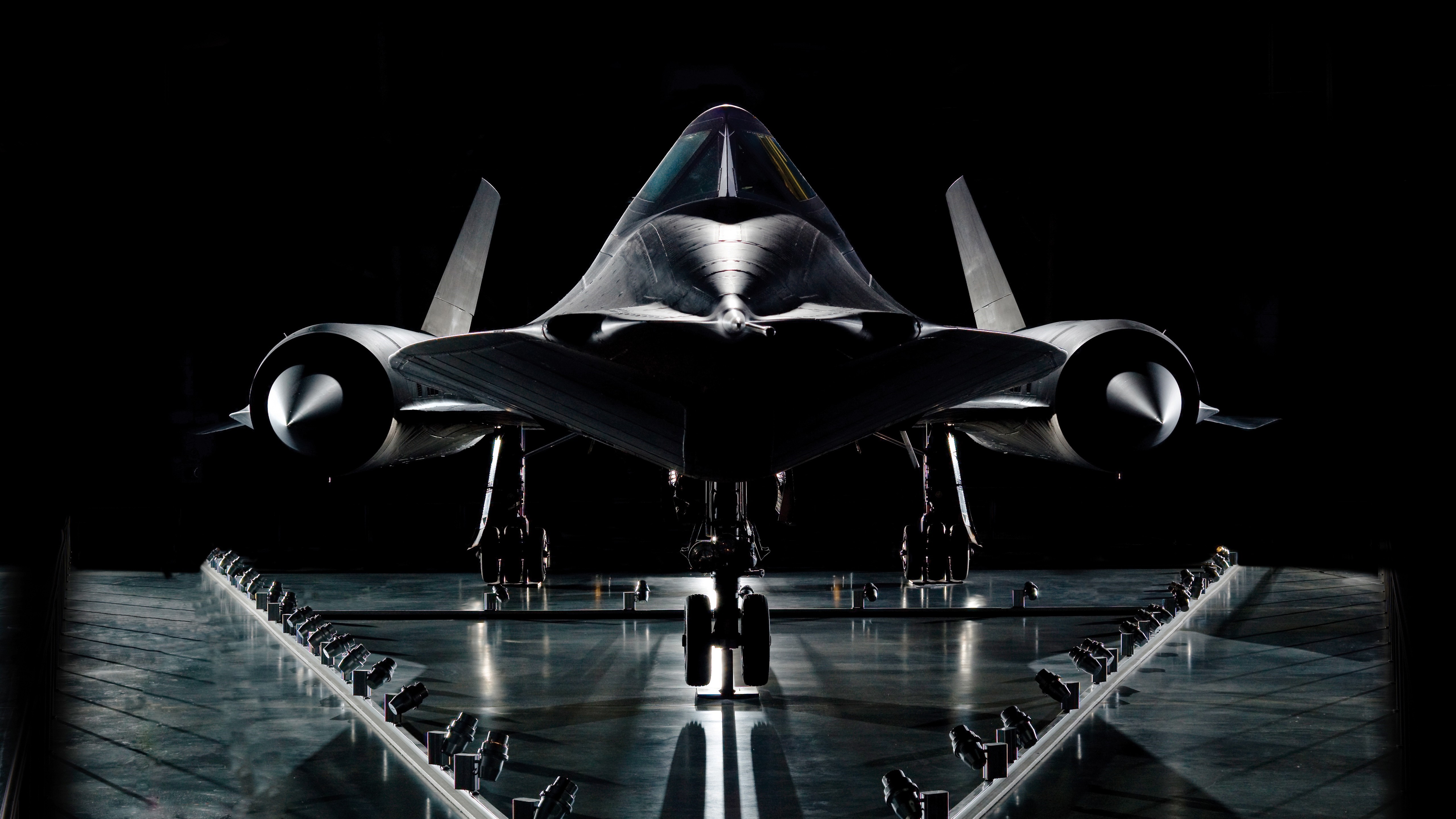 4K Lockheed SR-71 Blackbird on tarmac HD Wallpaper