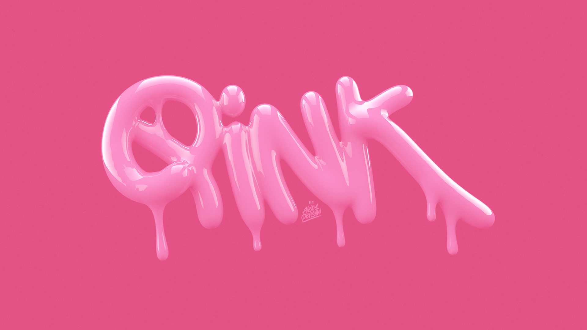 Alexis Persani 3D Pink Text Art HD Wallpaper