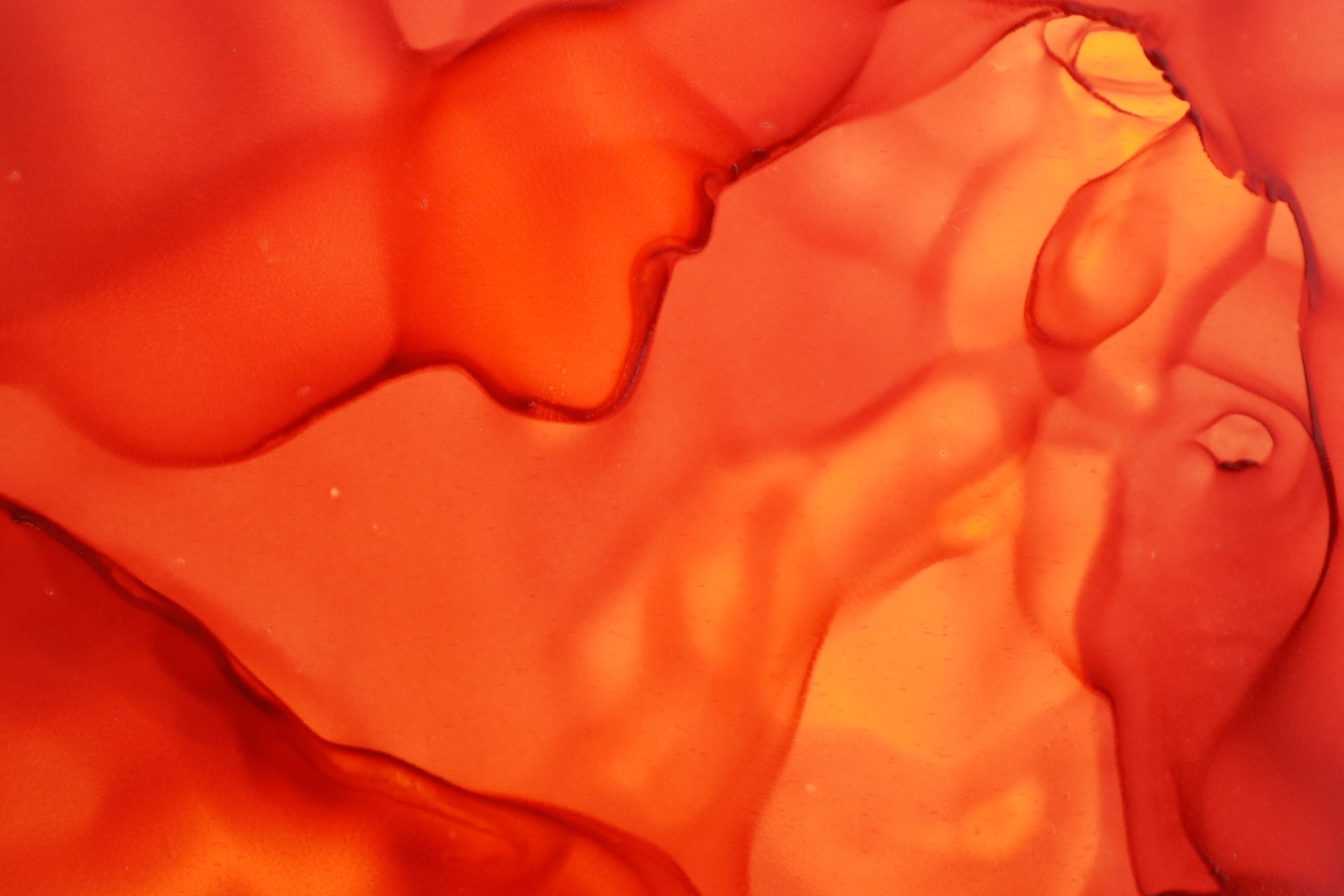 Abstract orange and red fluid art HD Wallpaper