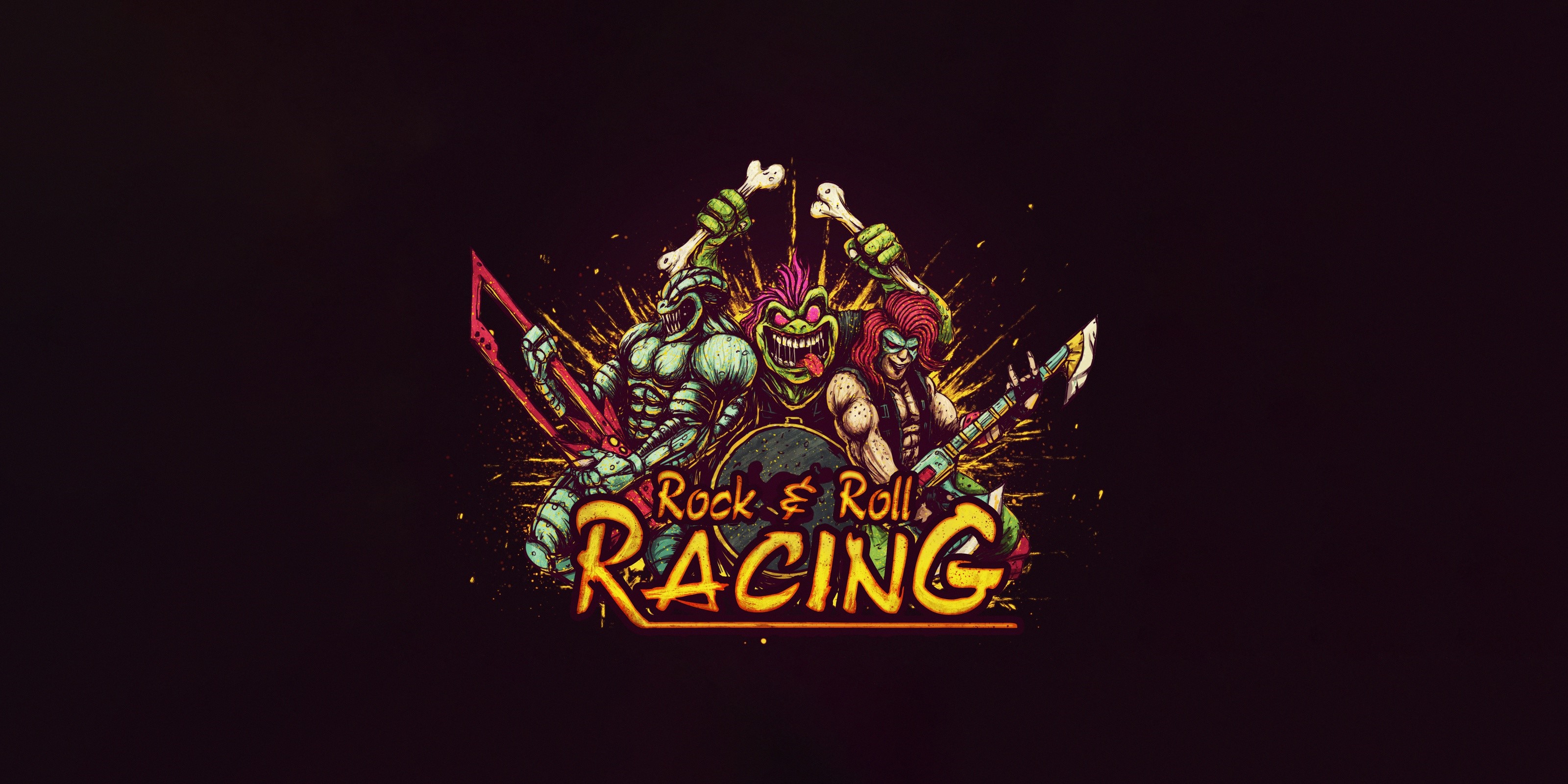 Rock & Roll Racing video game art HD Wallpaper