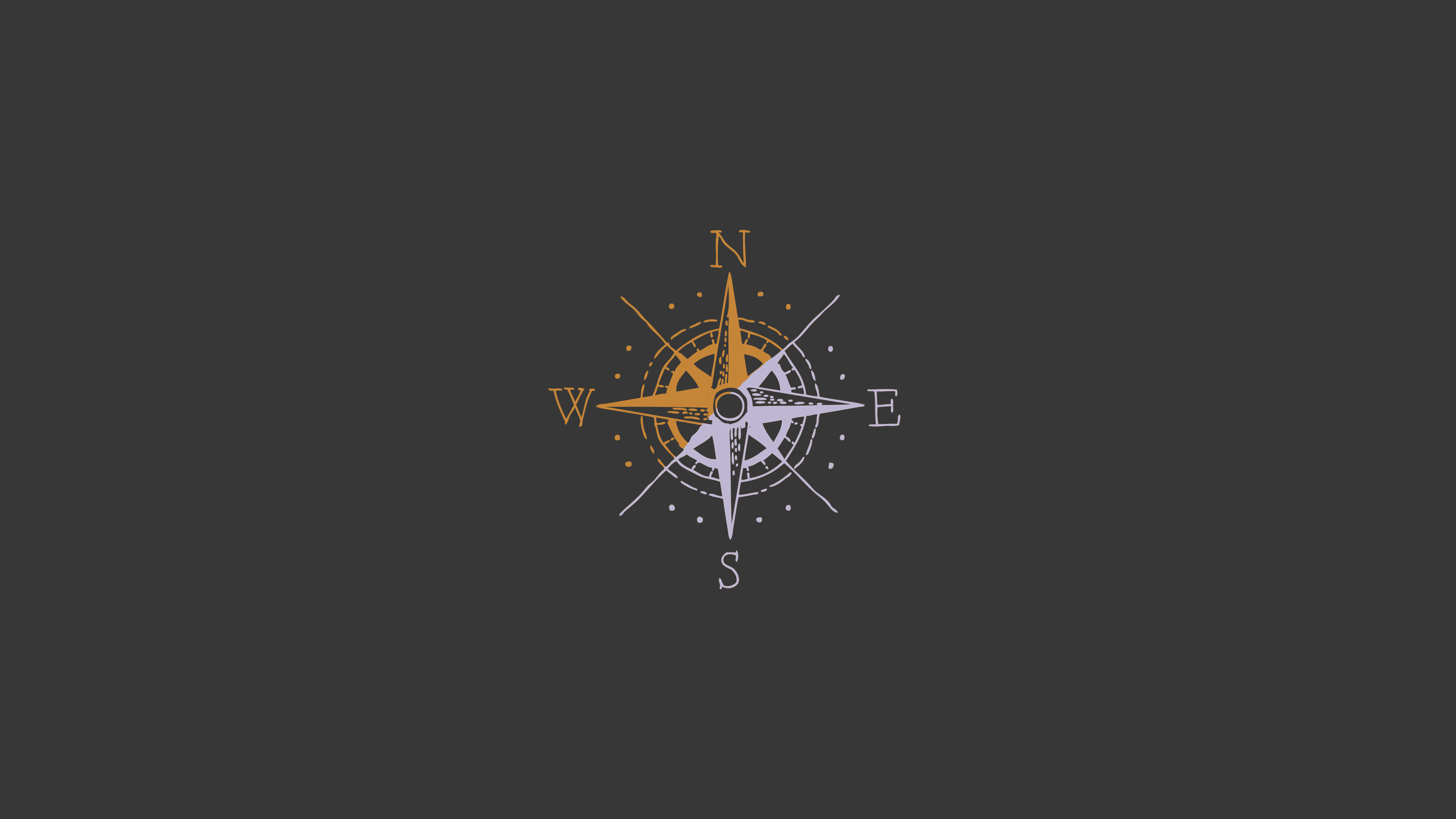 Compass Rose on Dark Background HD Wallpaper