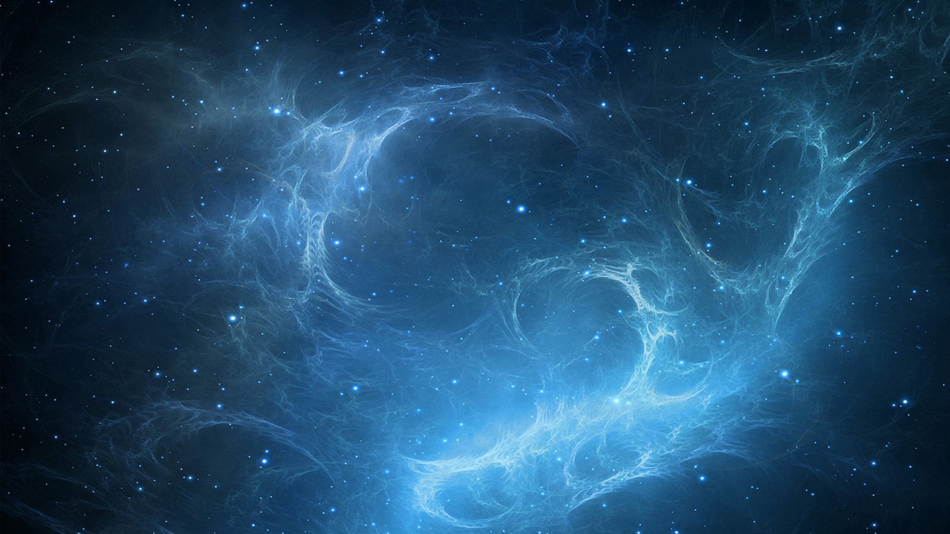 Abstract blue galaxy with stars and nebulae HD Wallpaper