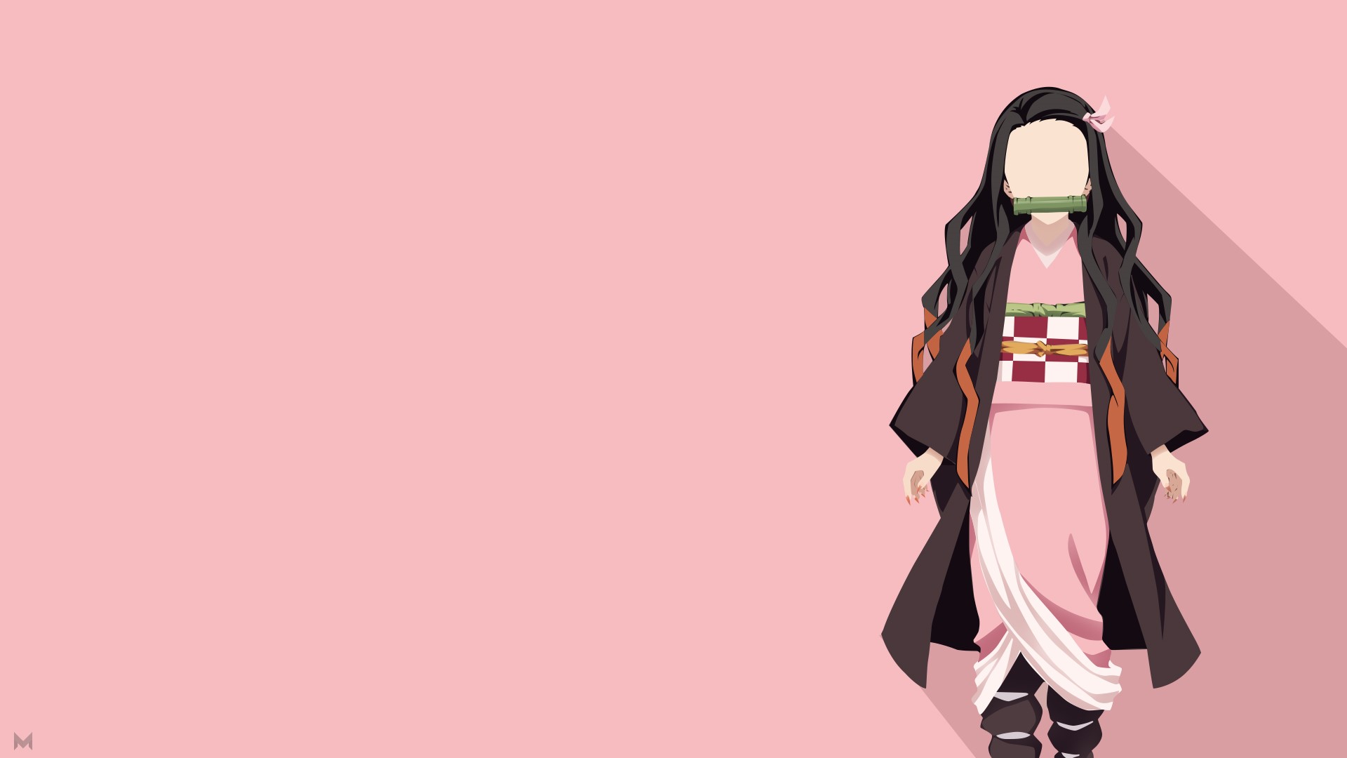 Kamado Nezuko from Kimetsu no Yaiba, minimalist anime HD Wallpaper