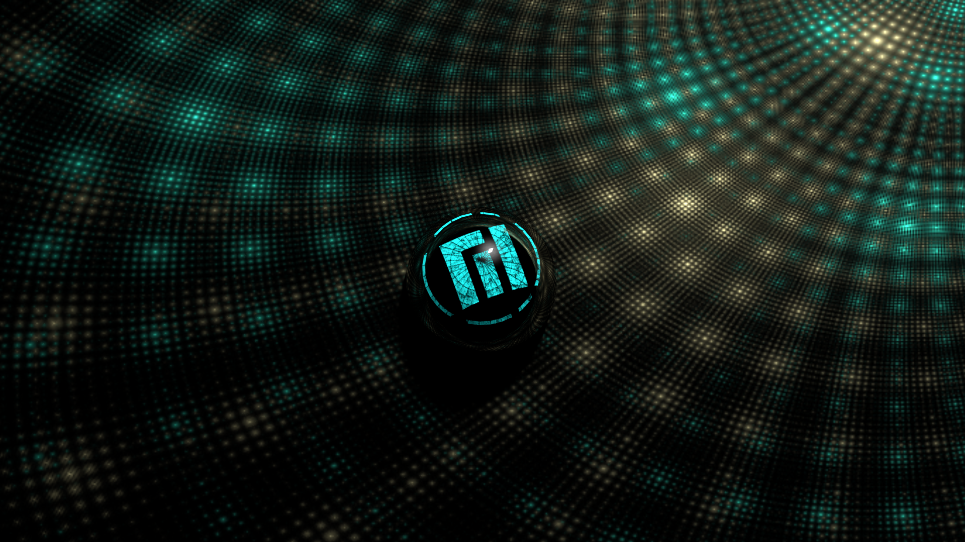 Manjaro Linux logo on a sphere with fractal background HD Wallpaper