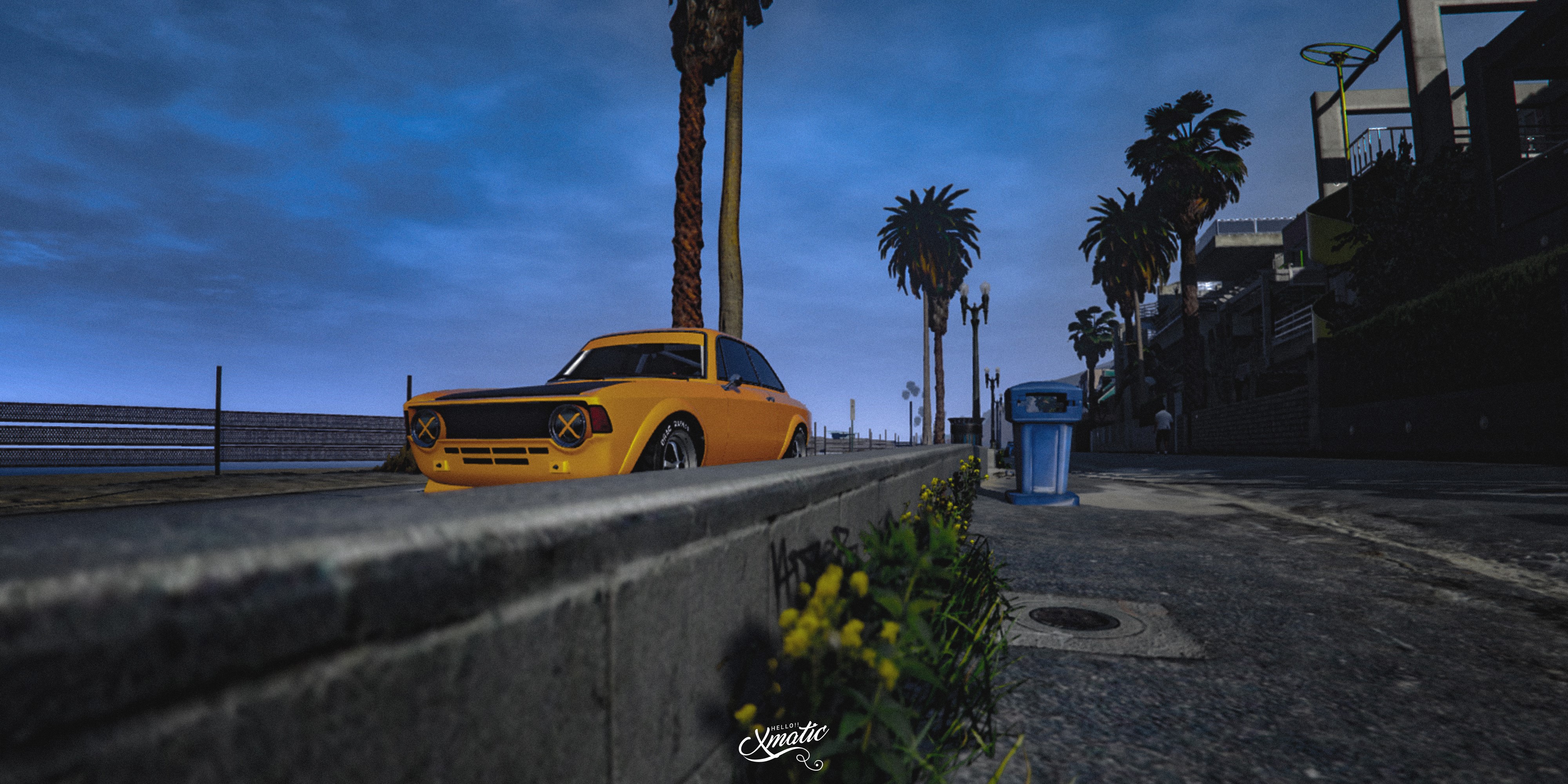 Yellow classic car in Grand Theft Auto V HD Wallpaper