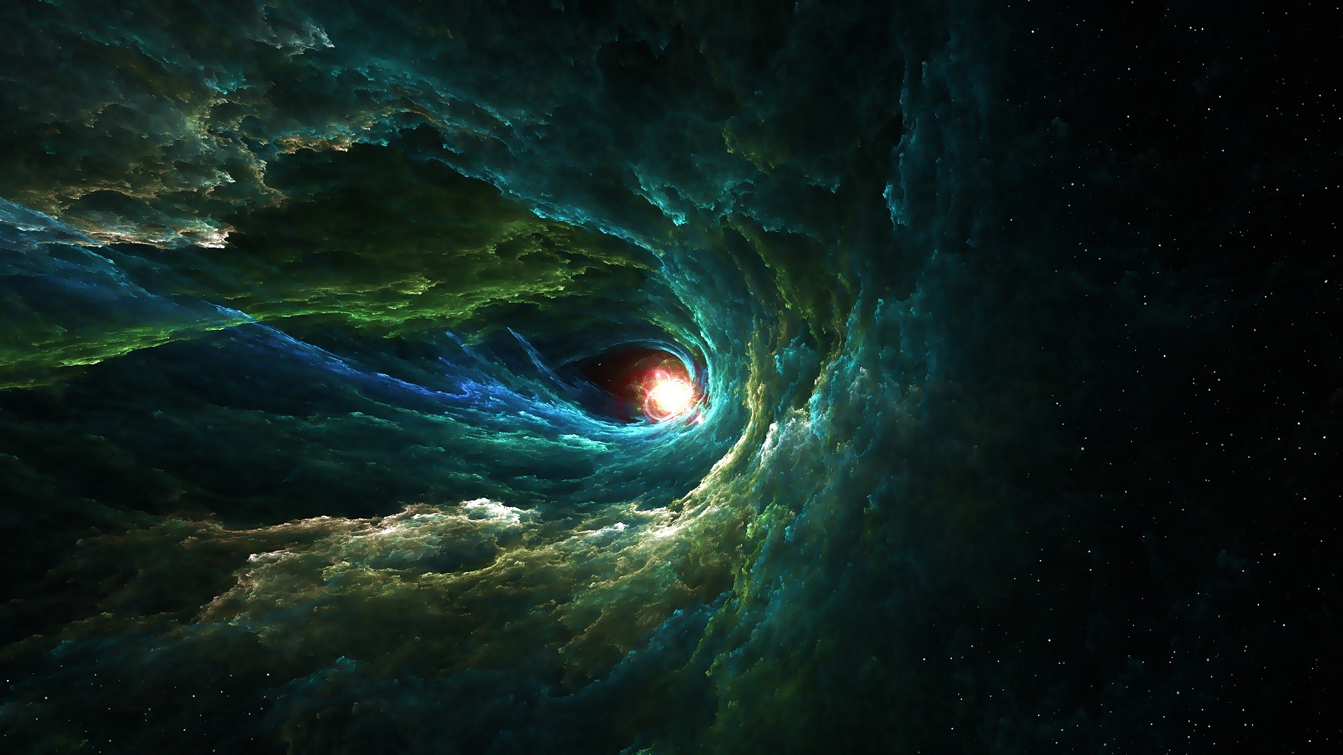 Digital art of a cosmic nebula with stars HD Wallpaper