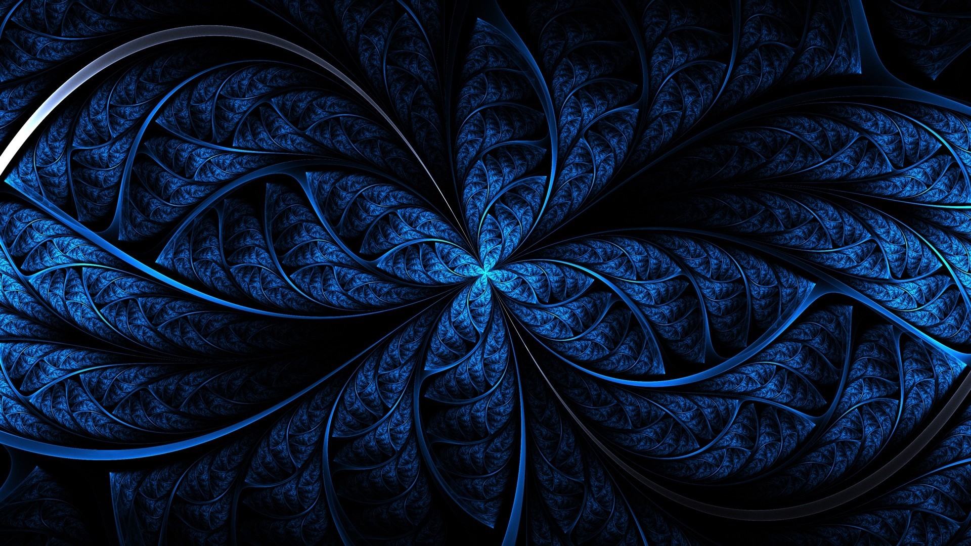 Abstract blue fractal pattern HD Wallpaper