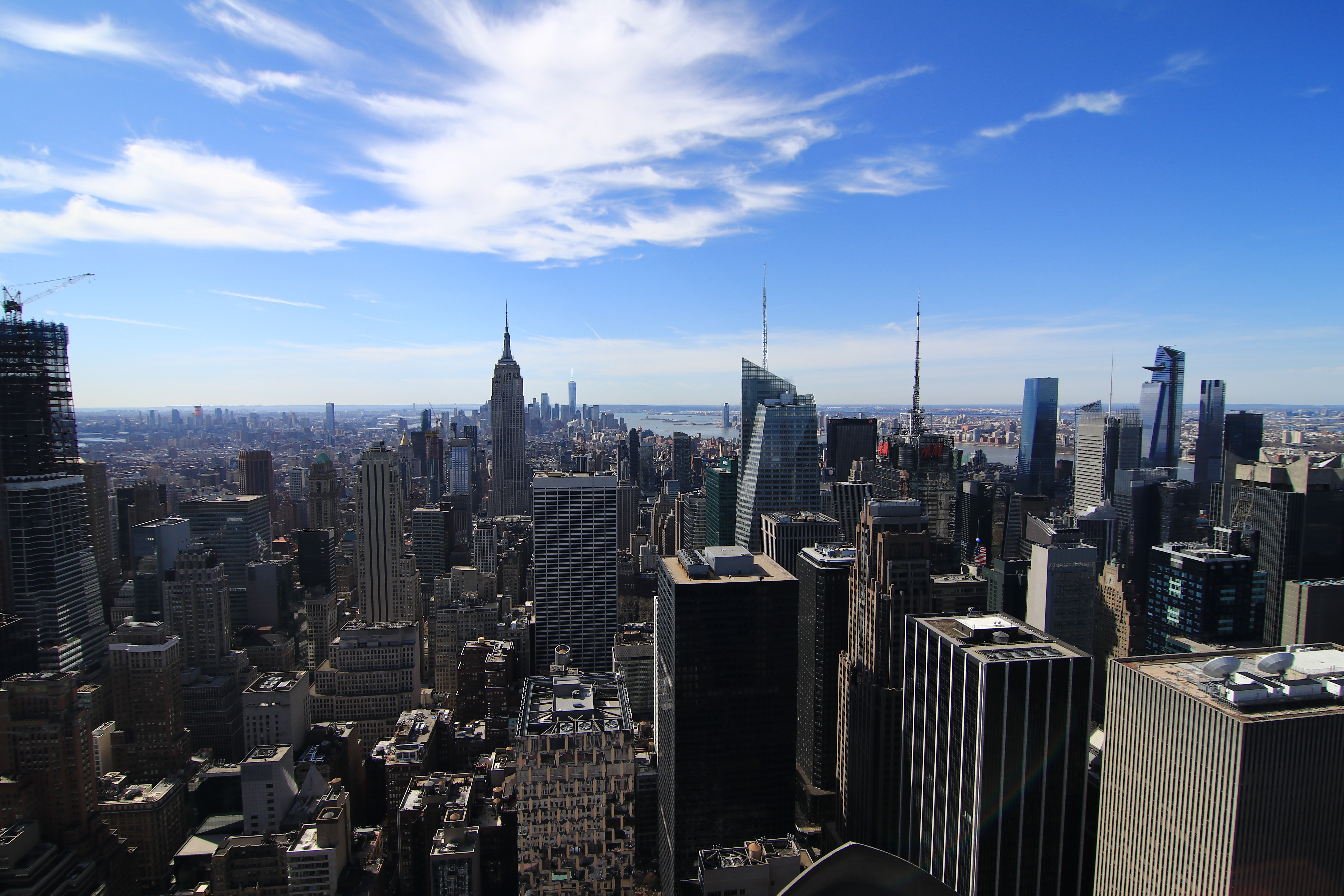 4K Panorama of New York City Skyline with Empire State Building HD Wallpaper
