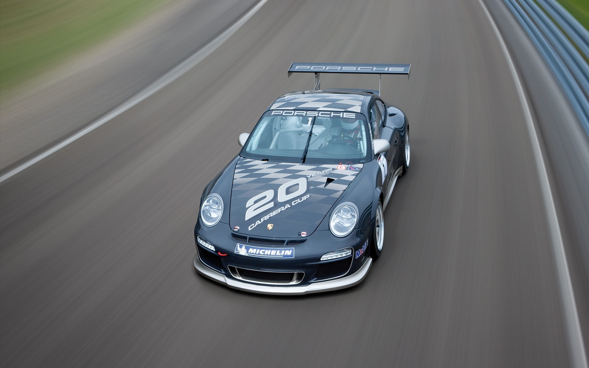 Porsche 911 Carrera Cup race car on track HD Wallpaper