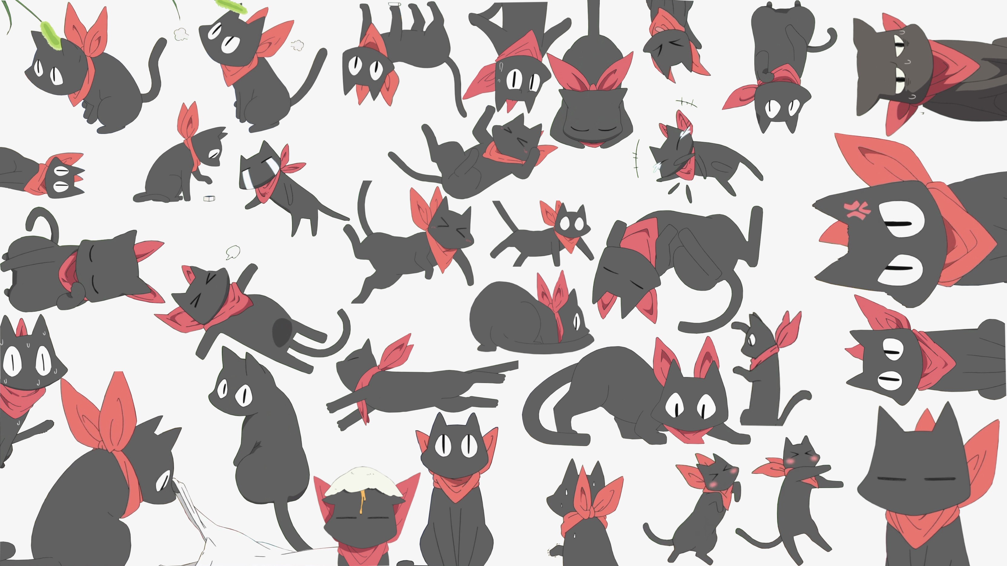 Collage of Sakamoto the cat from Nichijou HD Wallpaper