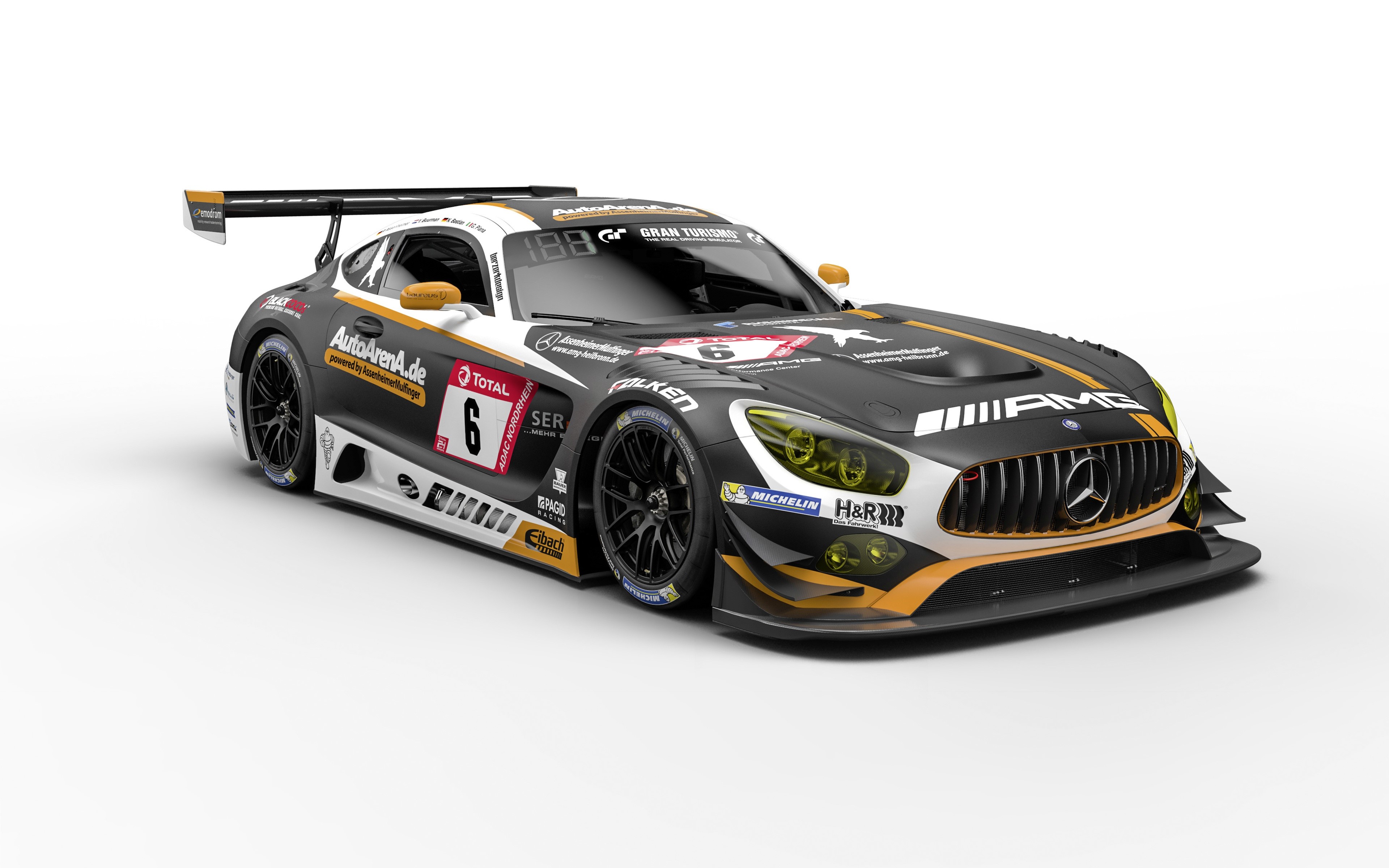 4K Mercedes-Benz AMG GT3 race car HD Wallpaper