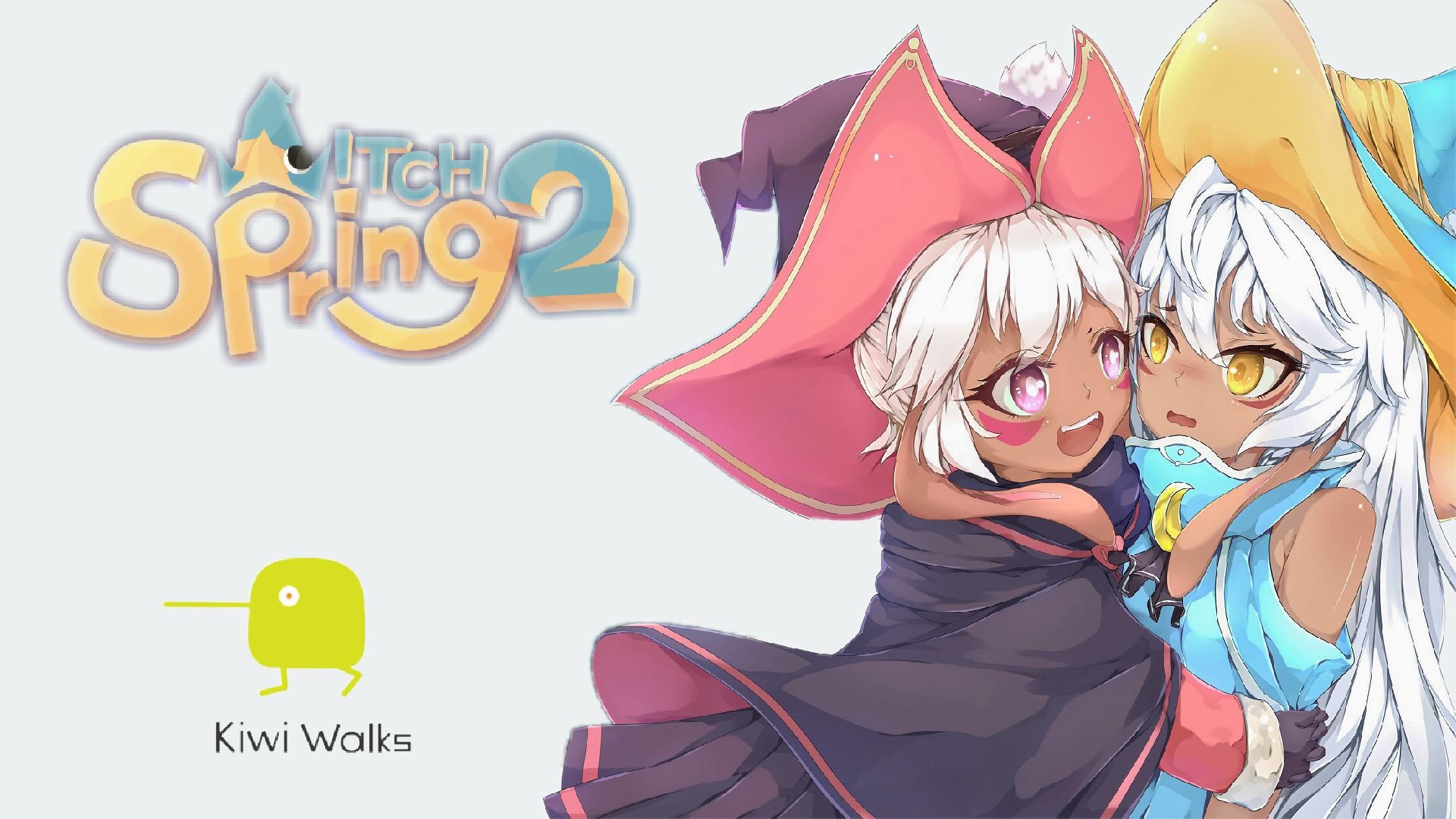 Witch Spring 2 logo with two anime girls HD Wallpaper