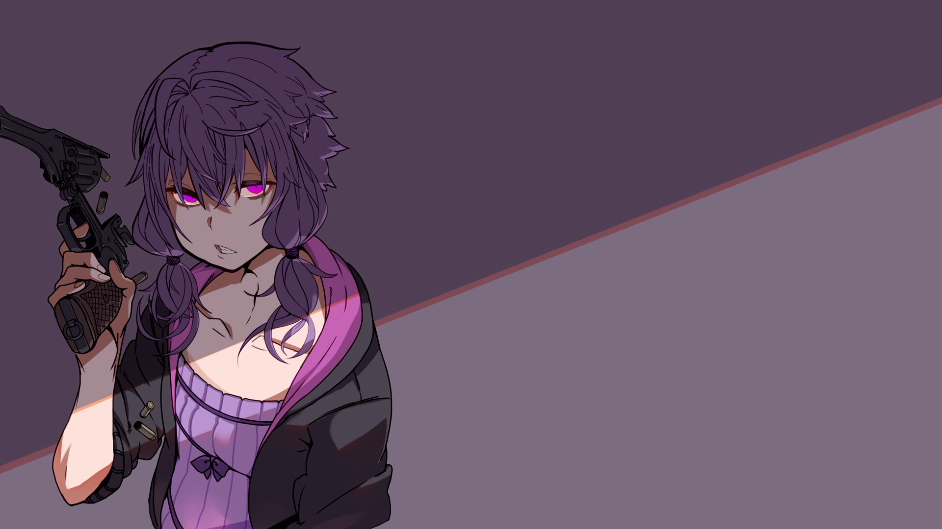Yuzuki Yukari holding a revolver HD Wallpaper