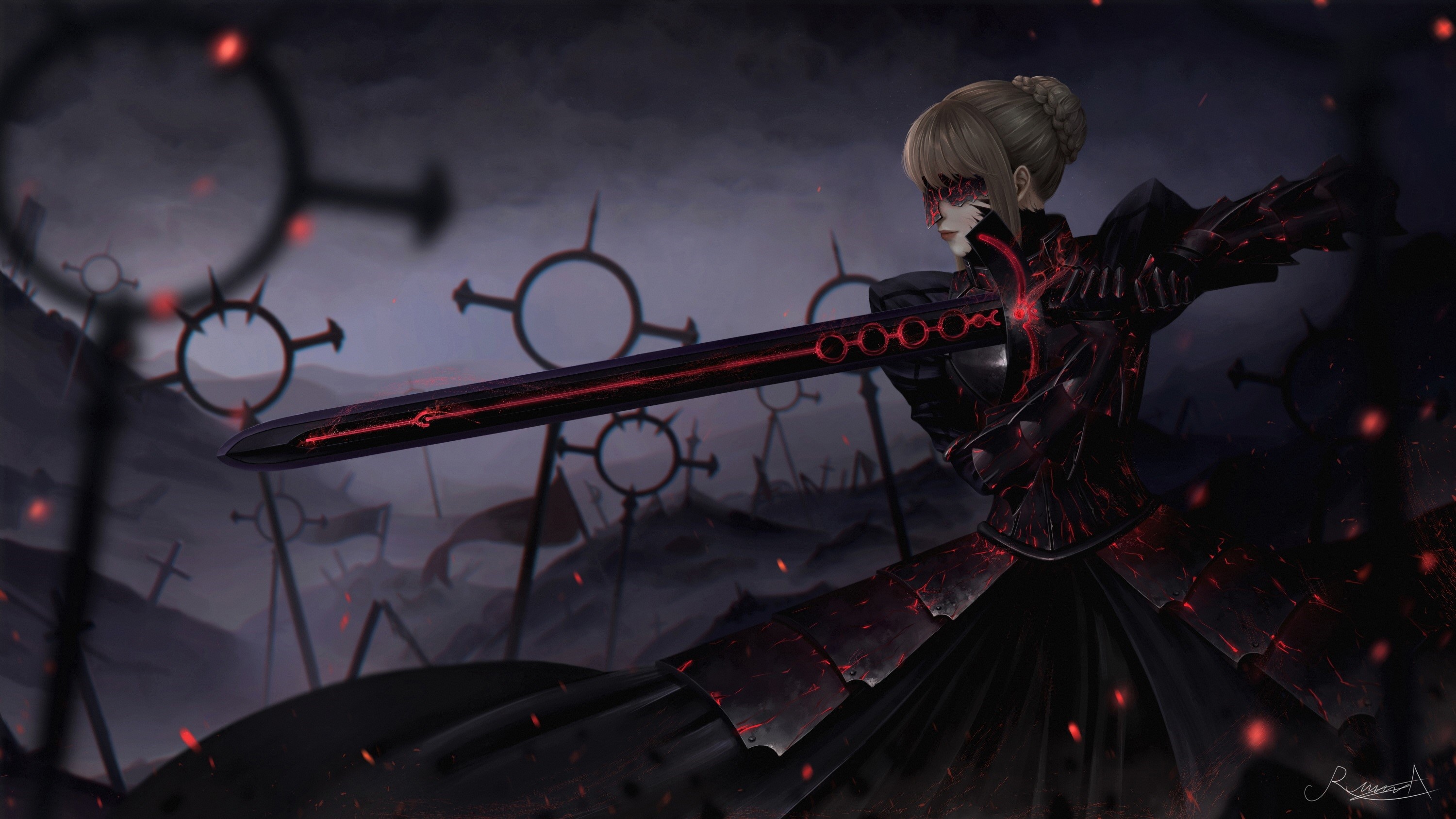 Saber Alter from Fate/Grand Order with Excalibur Morgan HD Wallpaper