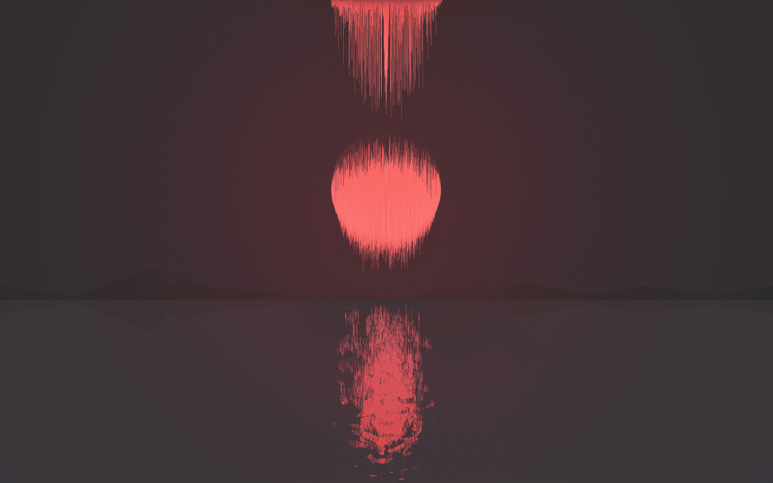Pixelated sun reflecting on water with digital art effect HD Wallpaper
