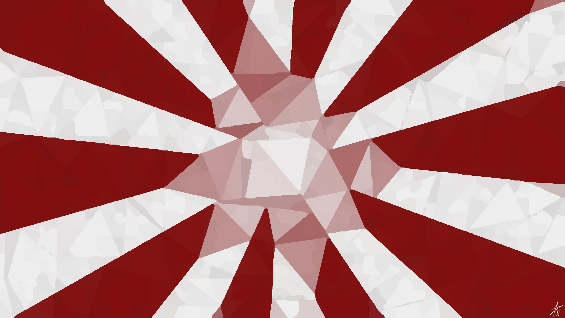 Abstract geometric pattern with red and white rays HD Wallpaper