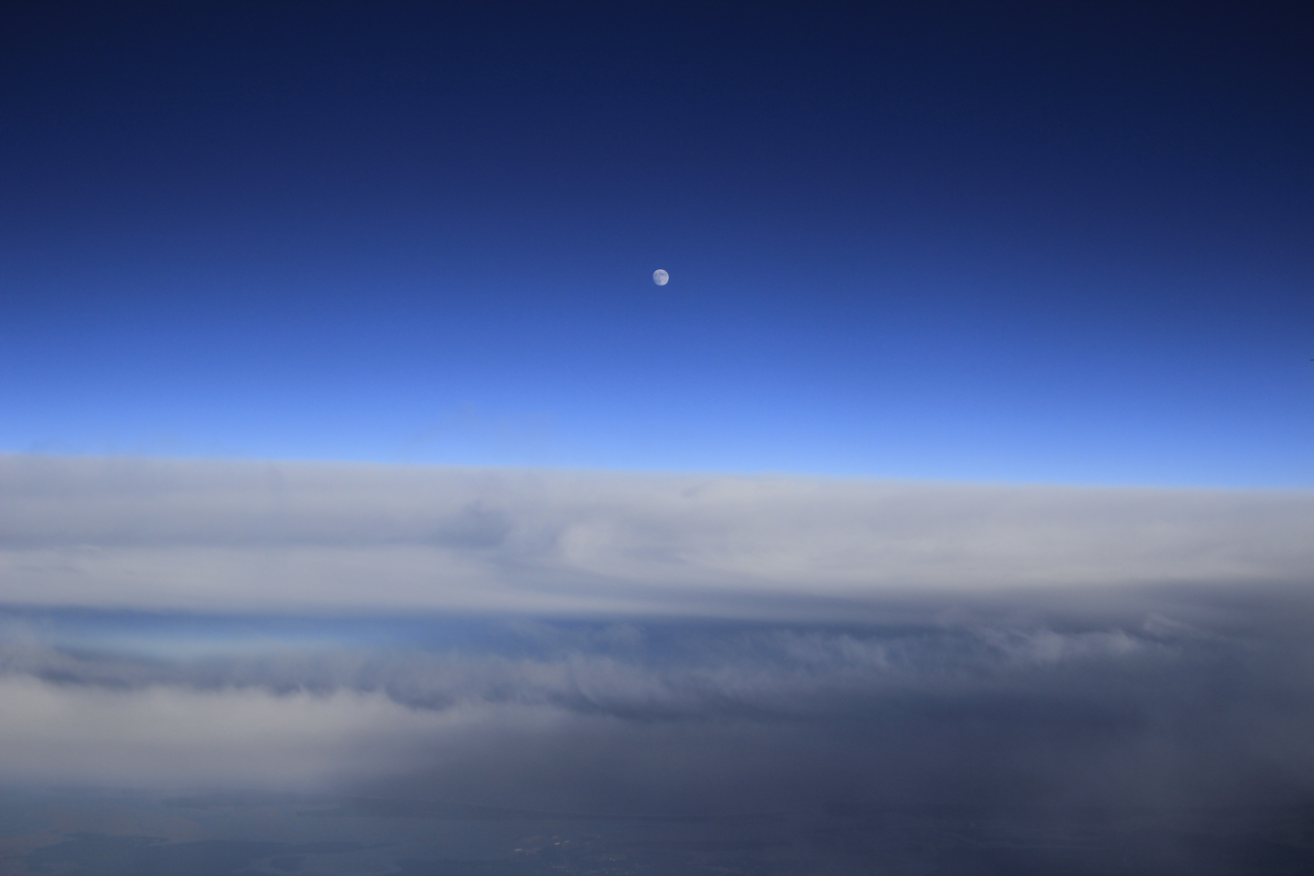 Moon in the Sky Above Clouds HD Wallpaper