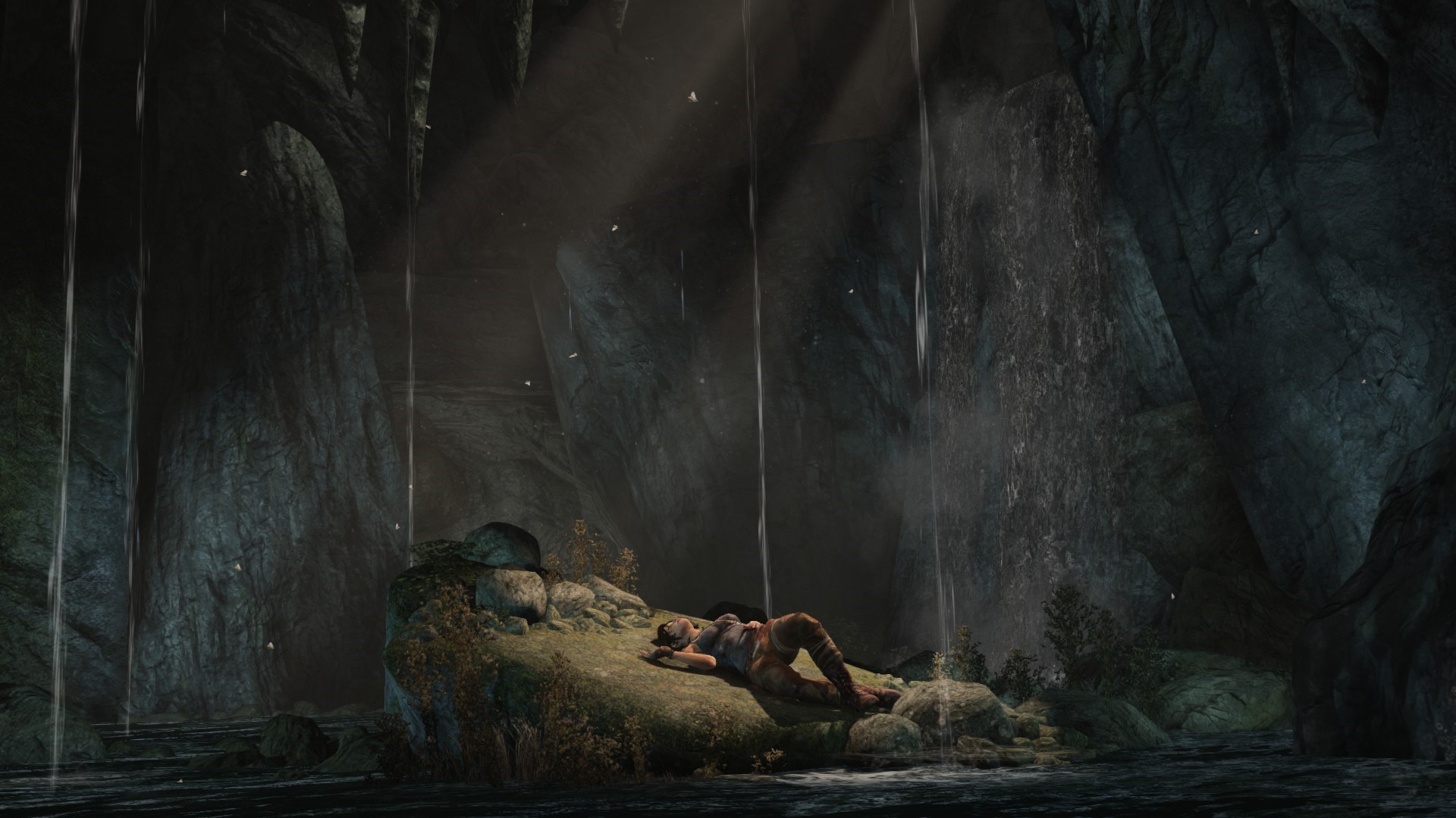 Lara Croft from Tomb Raider in a cave HD Wallpaper