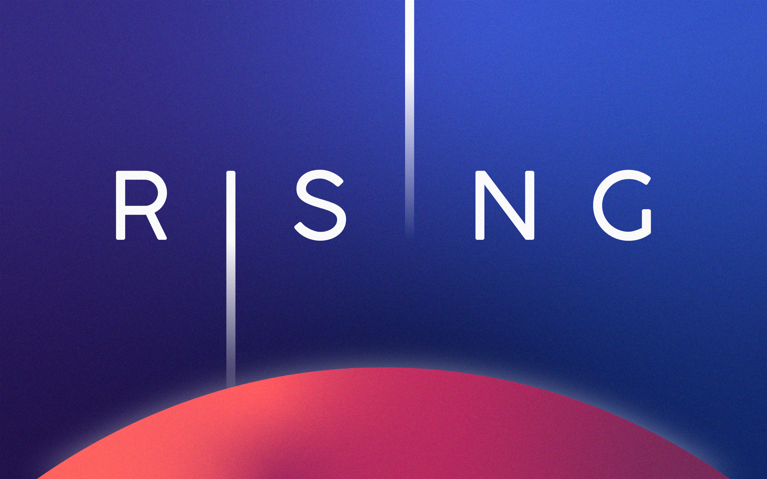 RISING text with abstract gradient background HD Wallpaper