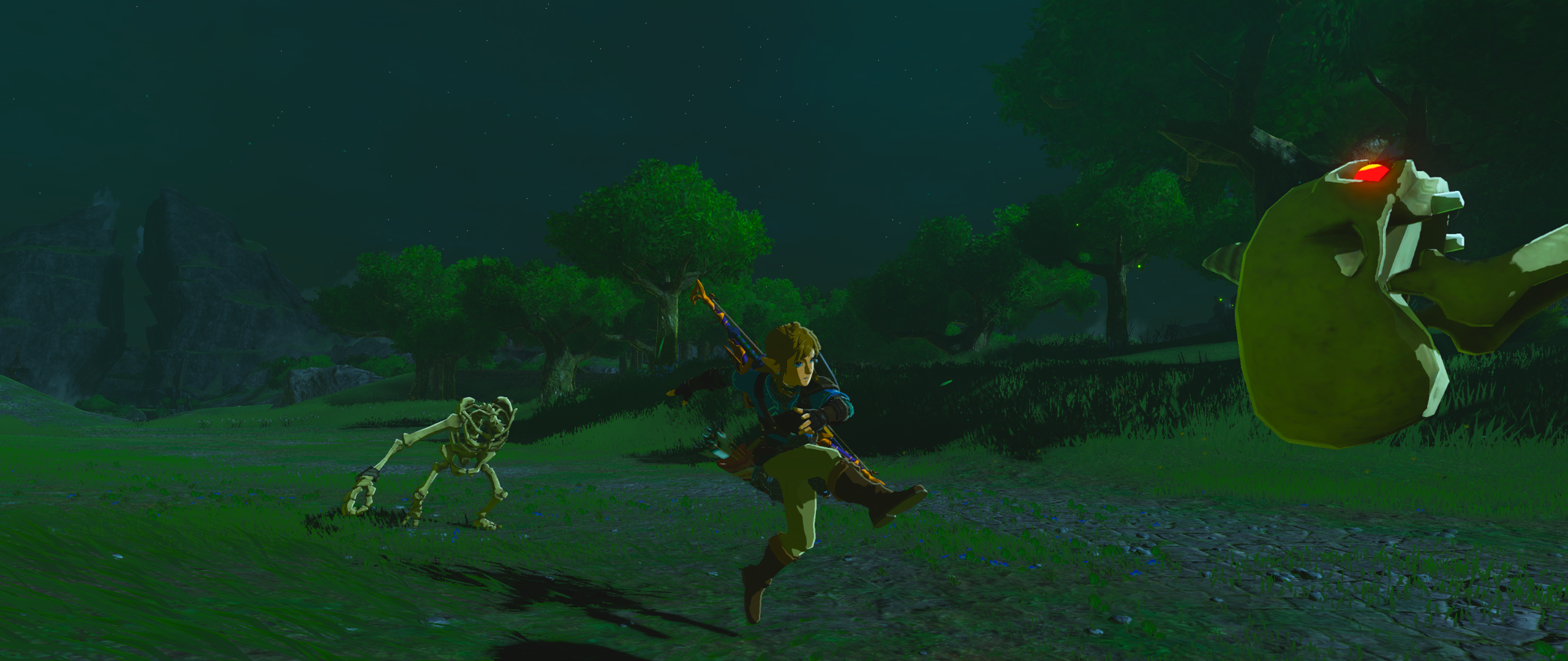 Link from The Legend of Zelda: Breath of the Wild fighting monsters HD Wallpaper