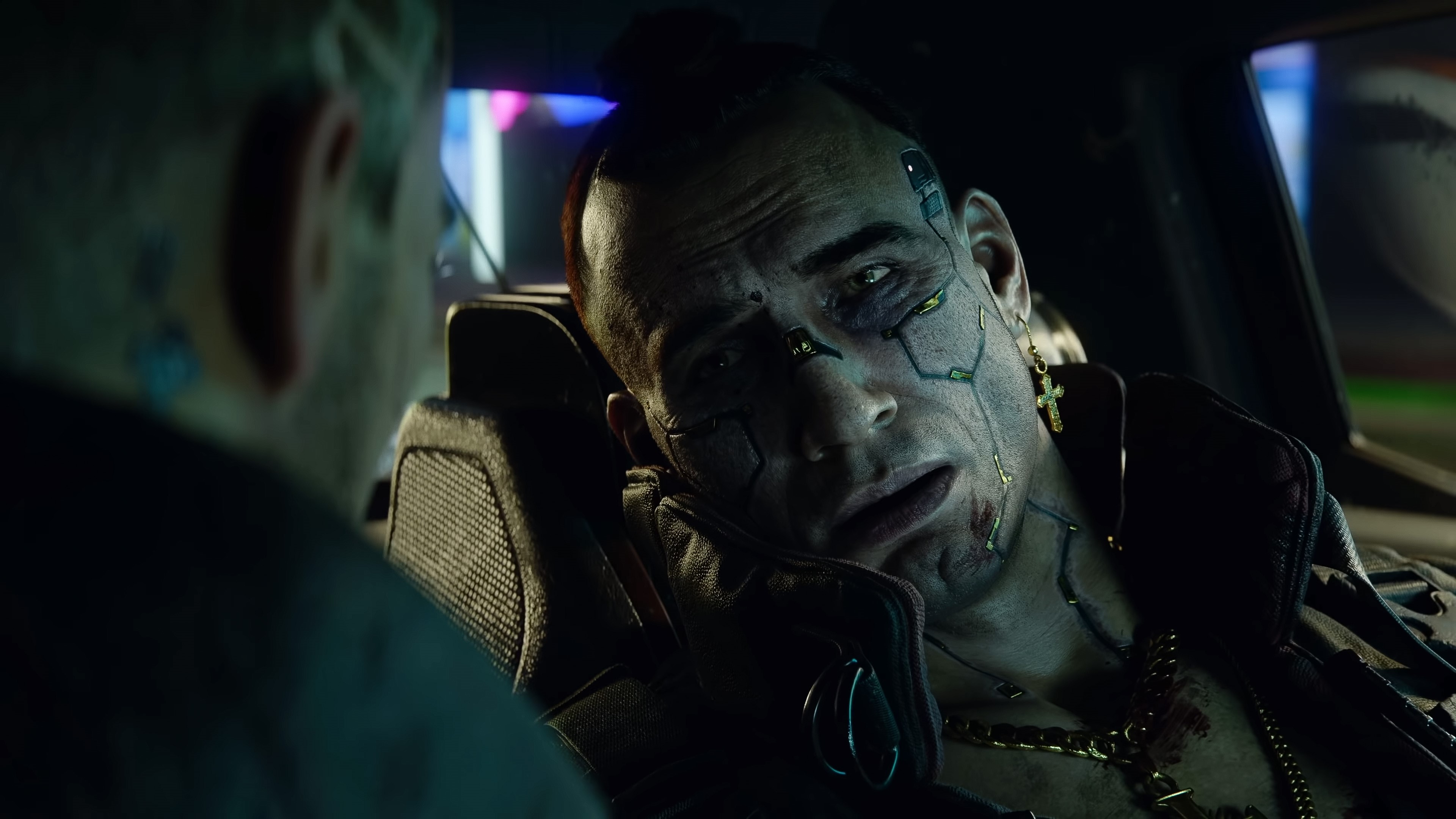 4K screenshot of a man from Cyberpunk 2077 HD Wallpaper