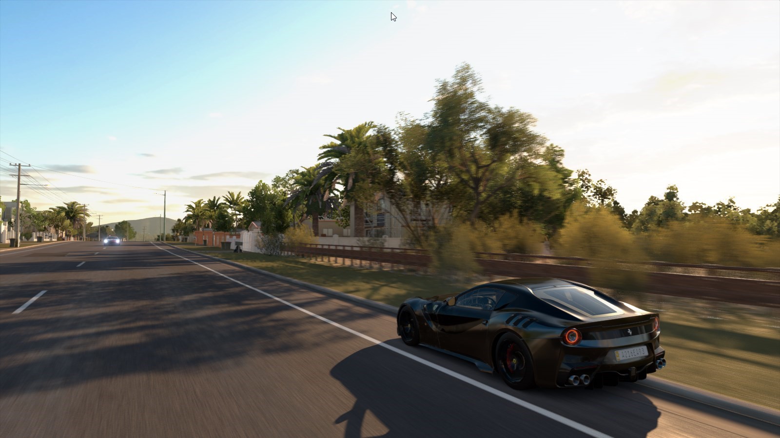 Ferrari F12tdf driving on a road in Forza Horizon 3 HD Wallpaper