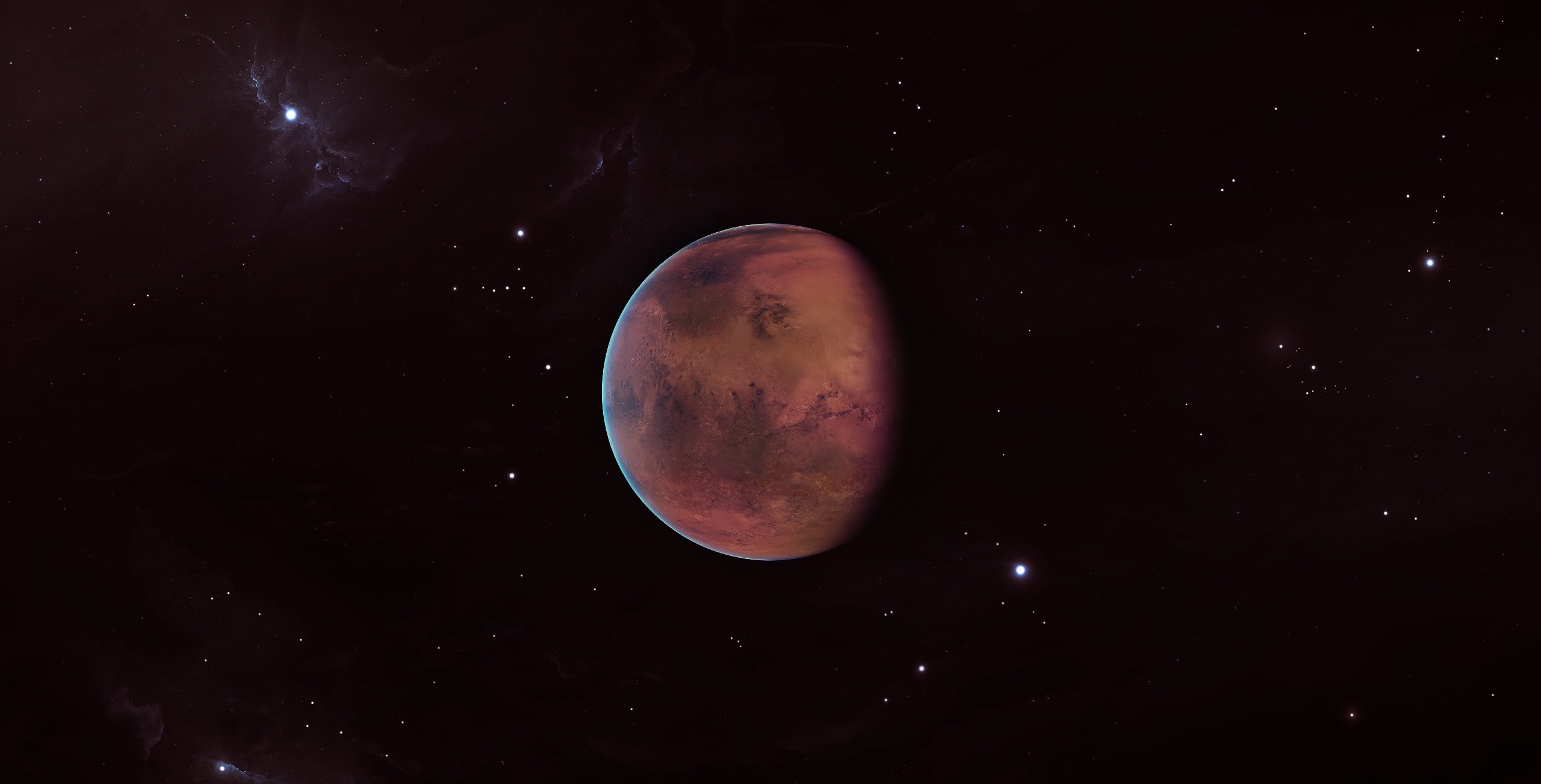 Mars planet in deep space with stars and nebulae HD Wallpaper