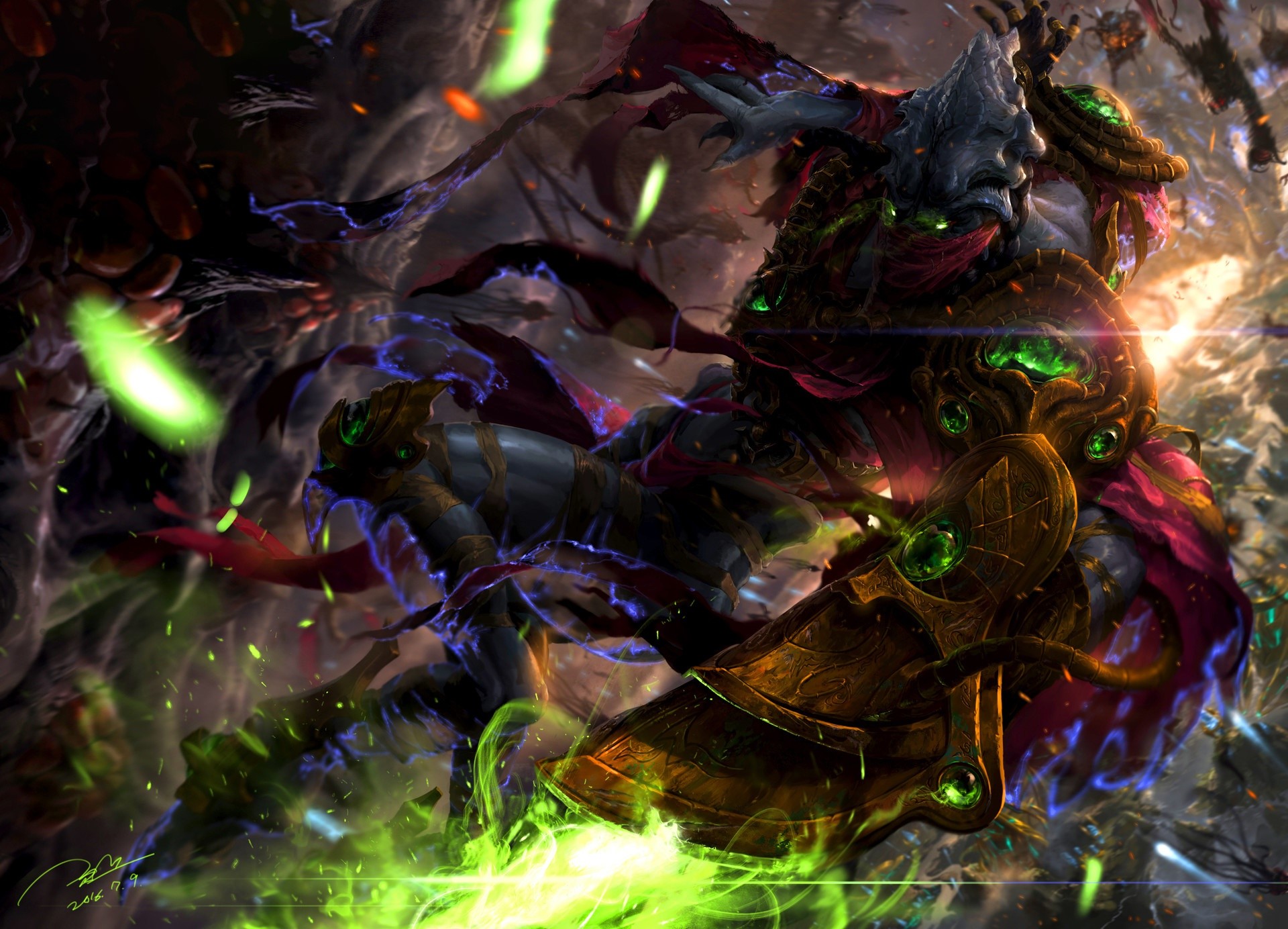 Zeratul from StarCraft in battle HD Wallpaper