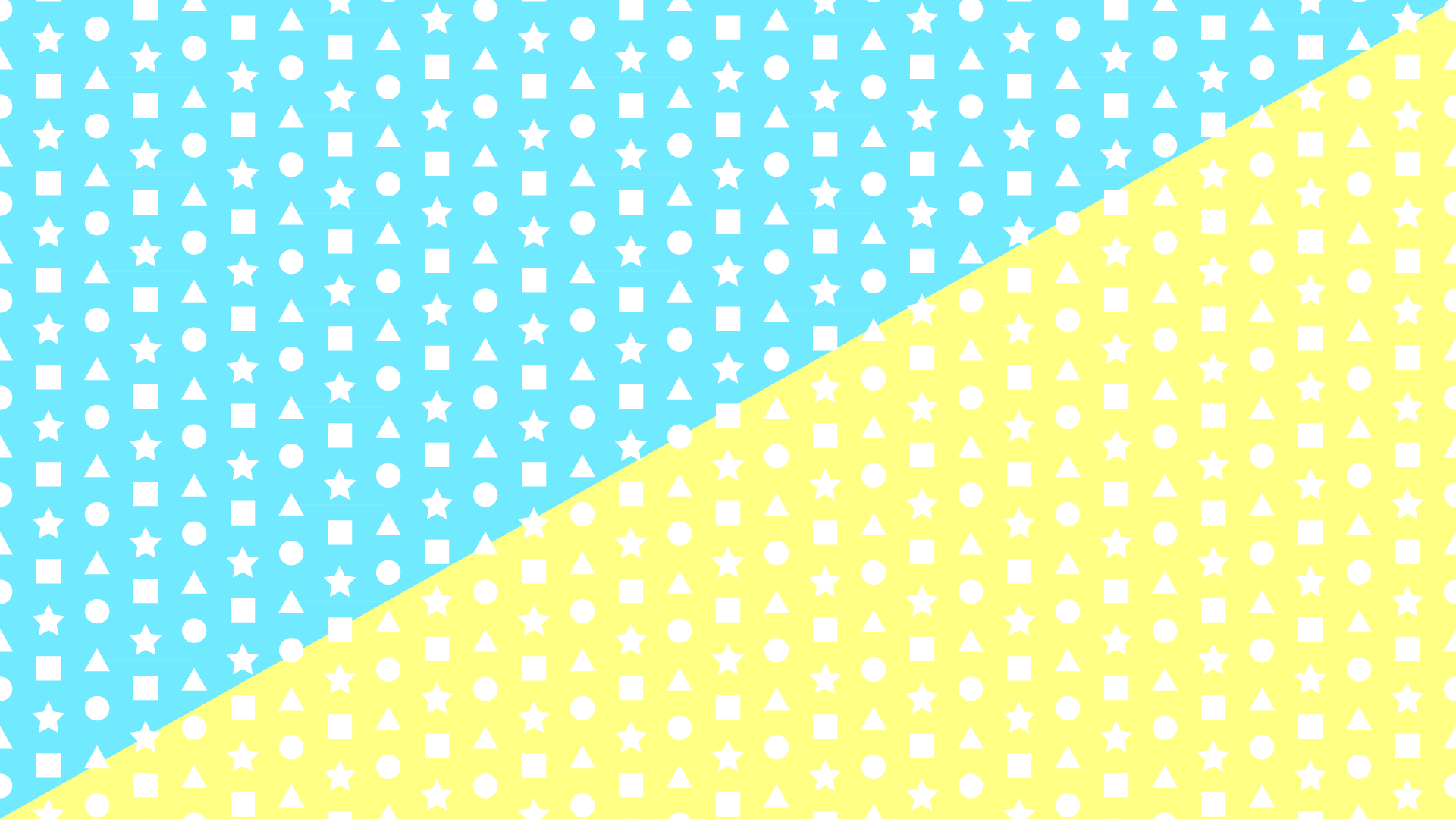 Geometric pattern of white shapes on blue and yellow background HD Wallpaper