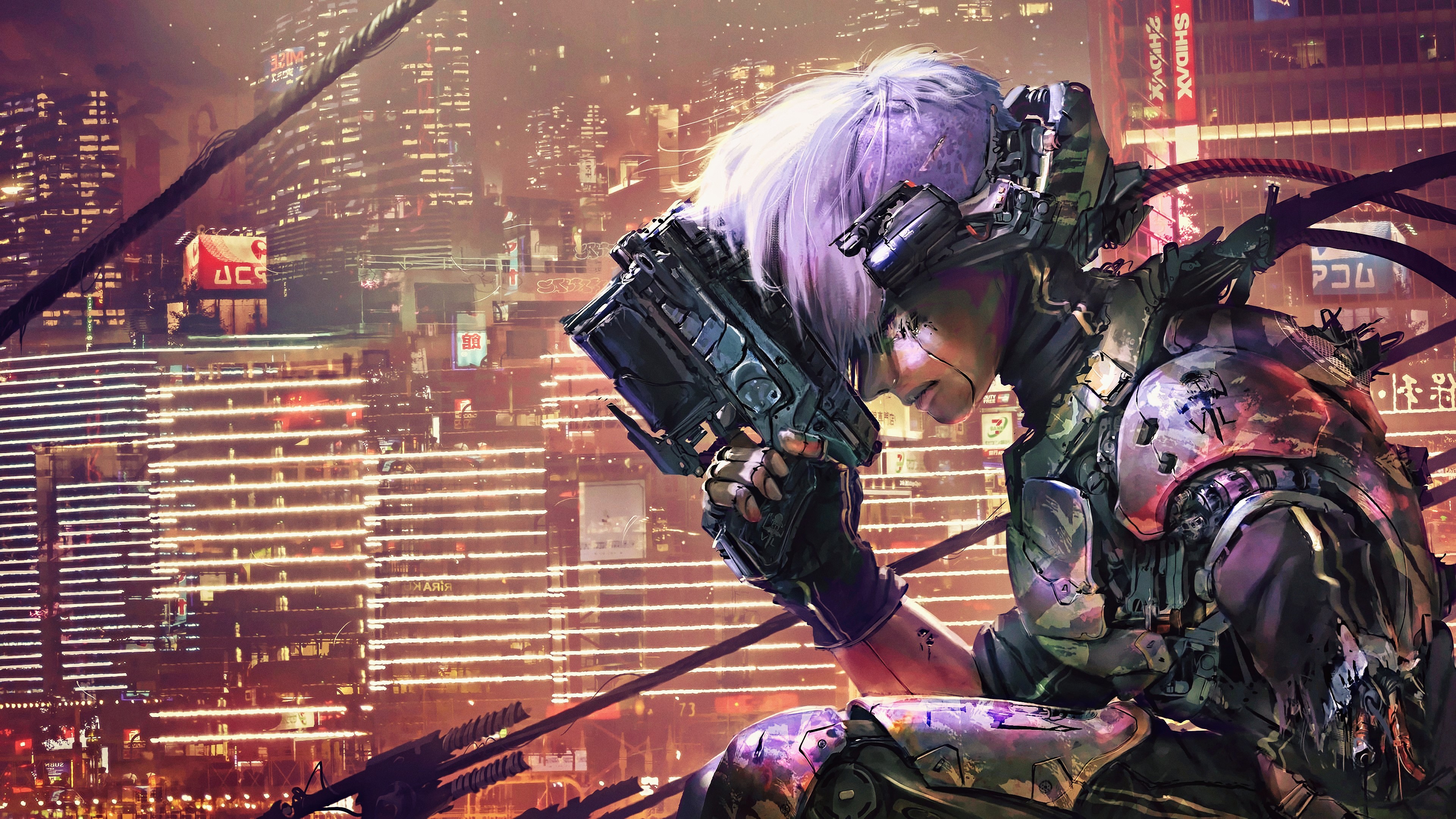 Major Kusanagi from Ghost in the Shell 4K HD Wallpaper