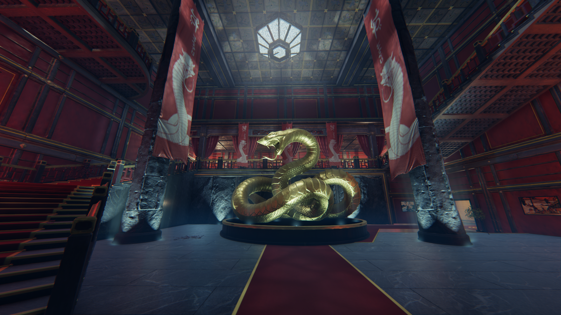 Golden snake statue in Shadow Warrior 2 HD Wallpaper