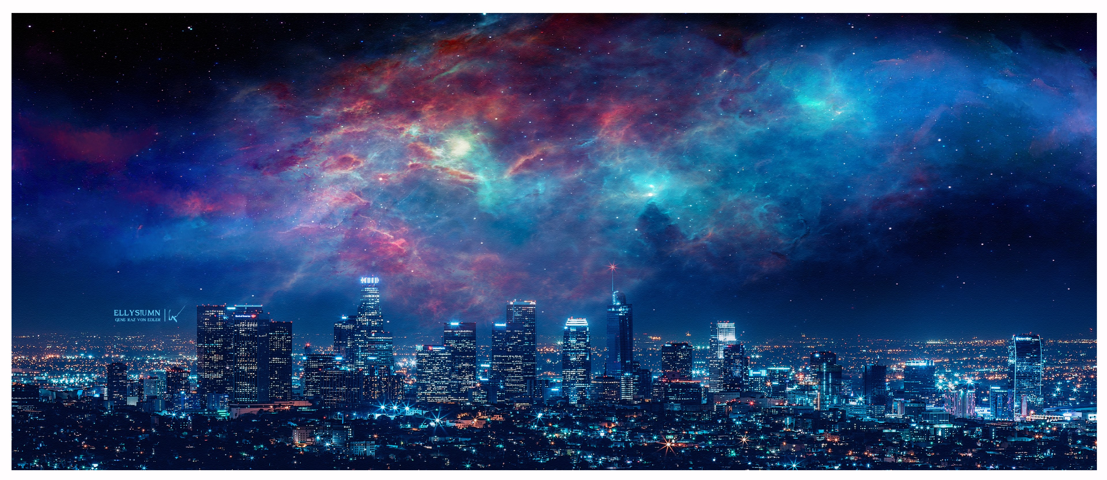 4K Ellysiumn Cityscape Skyline HD Wallpaper